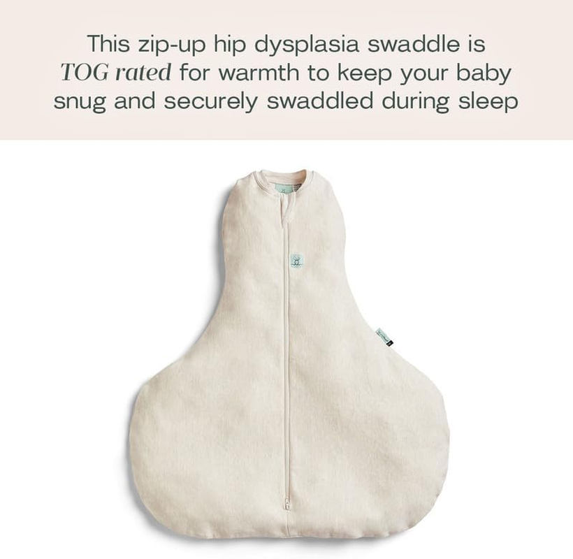 Ergopouch 0.2 TOG Hip Harness Cocoon Swaddle Bag for 6-12 Months, Oatmeal Marle image number 2