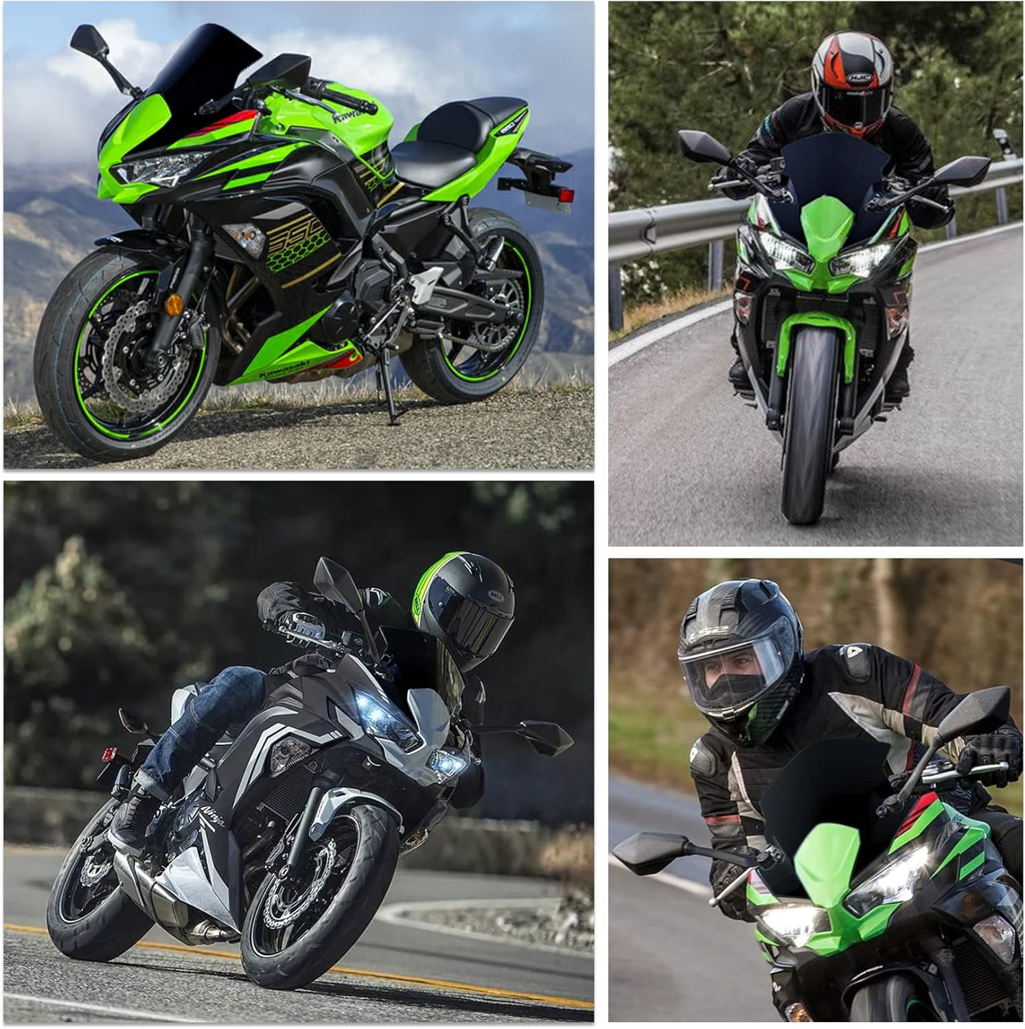 Windshield for Ninja 650 ER6F - PSLER Windscreen Wind Deflector Protector Fairing for Ninja 650 ER6F 2020 2021 2022 2023 2024 (Black) image number 5