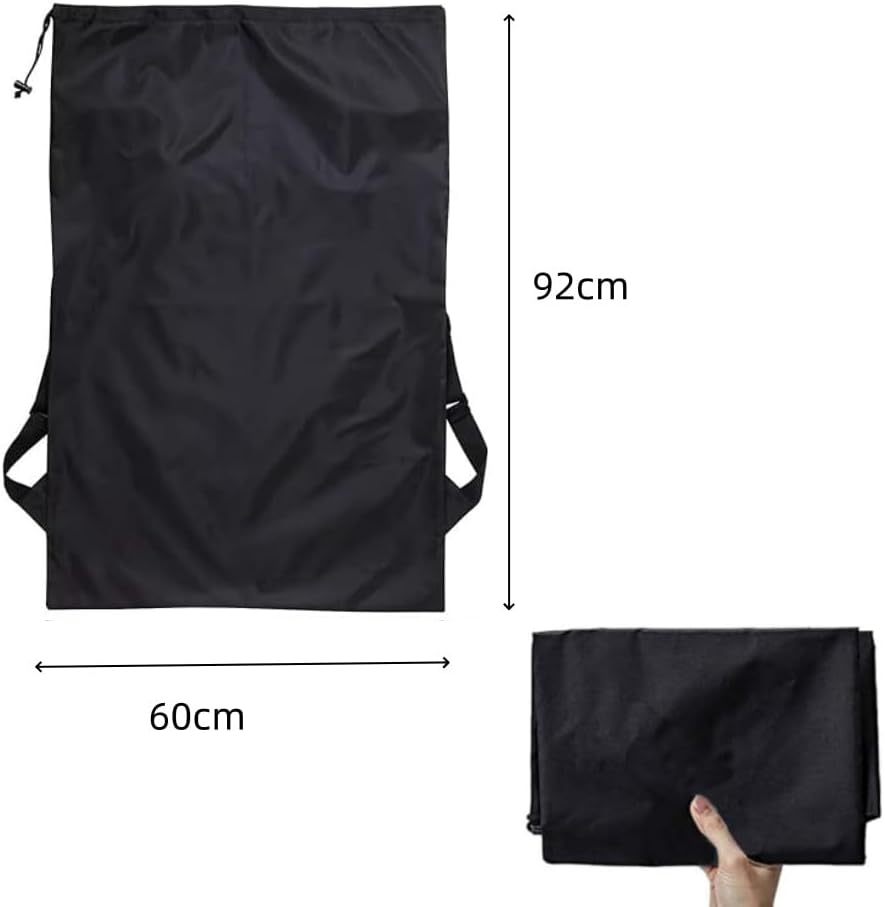 Travel Laundry Bag with Drawstring Closure, 60 X 92Cm Heavy Duty Laundry Bag Dirty Clothes Drawstring Bag with Water-Resistant Fabric for Home,Students,Travel, Holiday(Black) image number 2