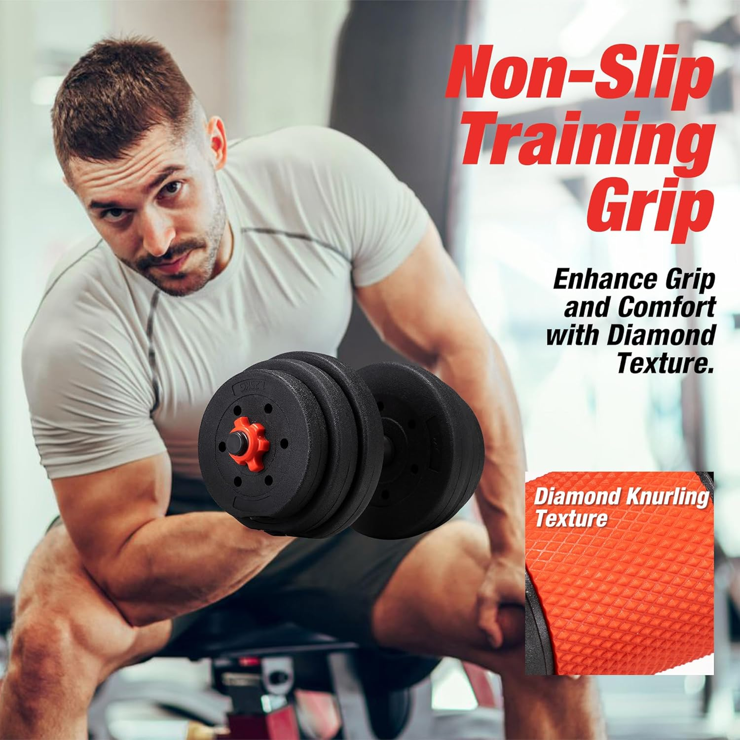 Propulse Adjustable Dumbbell Set &ndash; Dumbbells & Barbell Set with Connector, Multifunctional Home Gym Equipment for Men/Women, Convertible to Kettlebell, Push-Up Stand, Compact Cast Iron Weight Plates&zwnj; image number 6