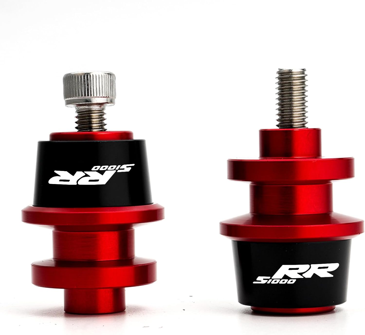 2PCS 8MM MOWOK Swingarm Sliders Spools Fits for S1000RR S1000 RR HP4 S1000XR S1000R Motorcycle CNC Swing Arm Stand Screw (Red)