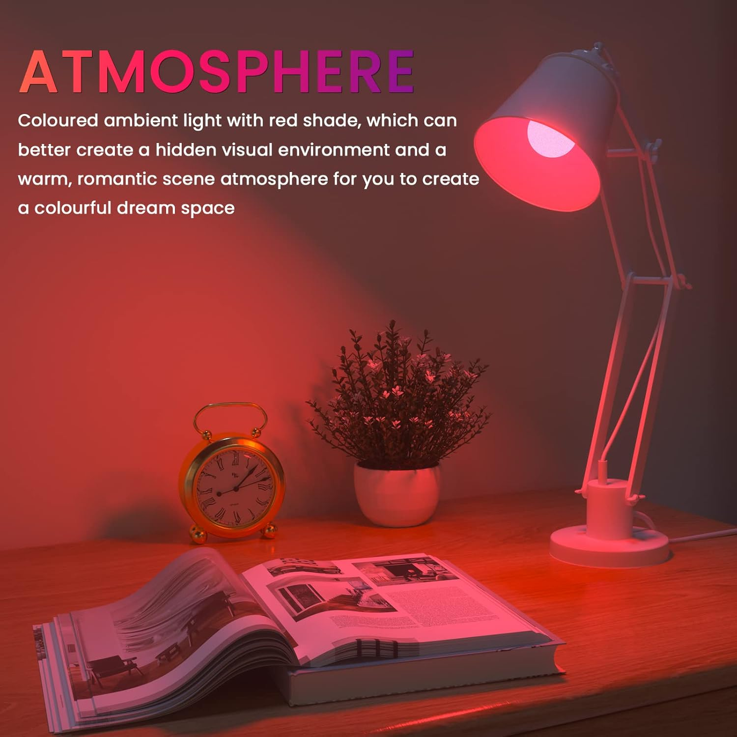 Bonlux E14 LED Light Bulb 4W Red Small Edison Screw Bulb, AC220-240V SES, 40W Incandescent Equivalent, P45 Golf Red Ball Bulb for Night Lights, Festivals, Parties, Pack of 4 image number 1