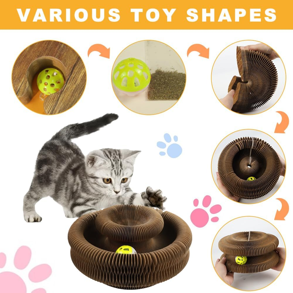 Mhwan Scratching Cocoon for Cats, 2-In-1 Cat Toy Self-Activity and Kitten image number 3