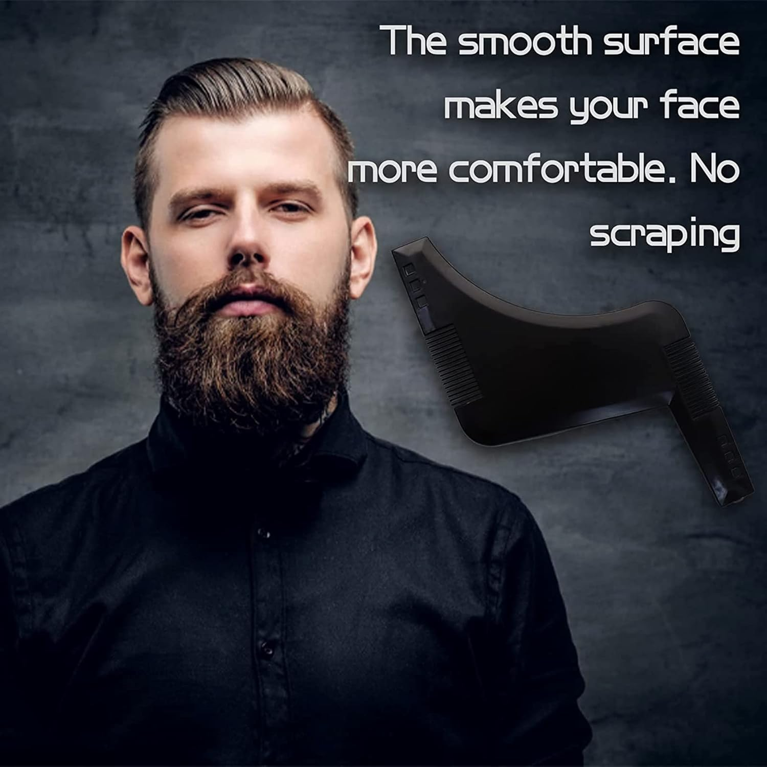 TAVVKE 2 Pack Beard Shaping Tool with Comb for Men - Create Perfect Symmetric Lines and Trim with Beard Trimmer Hair Clipper