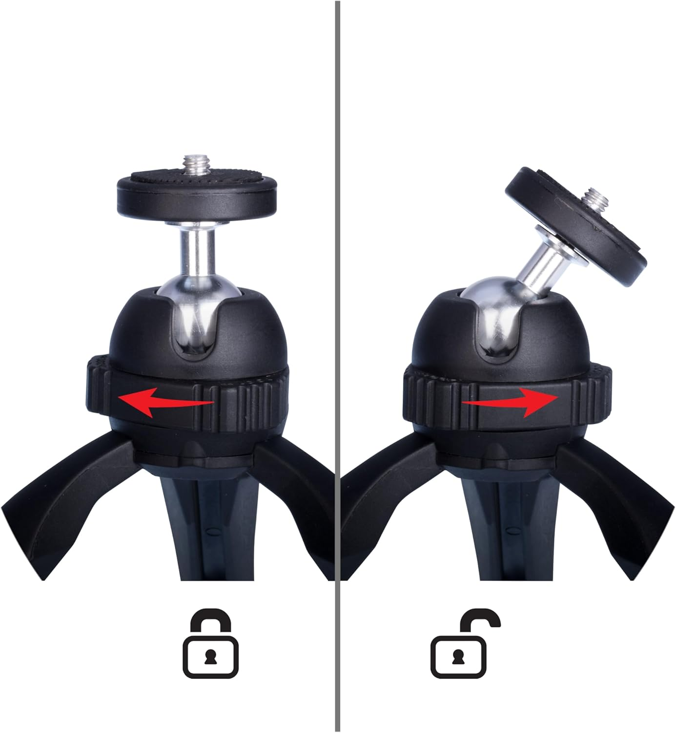 Table Top Foldable Tripod Adjustable Ball Joint for Camera, Video Camcorder, Mobile Phone, Action Cameras - Iphone/Android, Suitable for Selfie/Video Recording/Video/Live