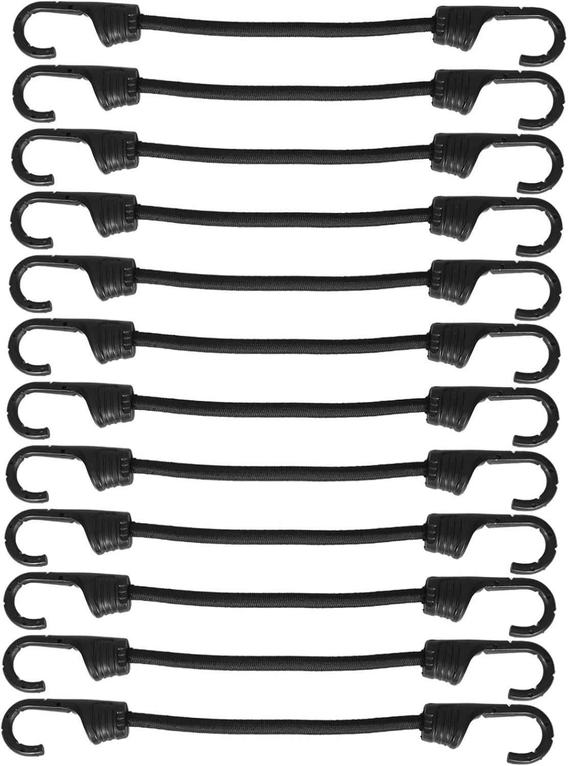 GLSTOY 12Pcs Elastic Luggage Strap Kit Bike Bungee Cord Hooks Car Trunk Bike Rack Straps Stretchable Tie down Ropes image number 2