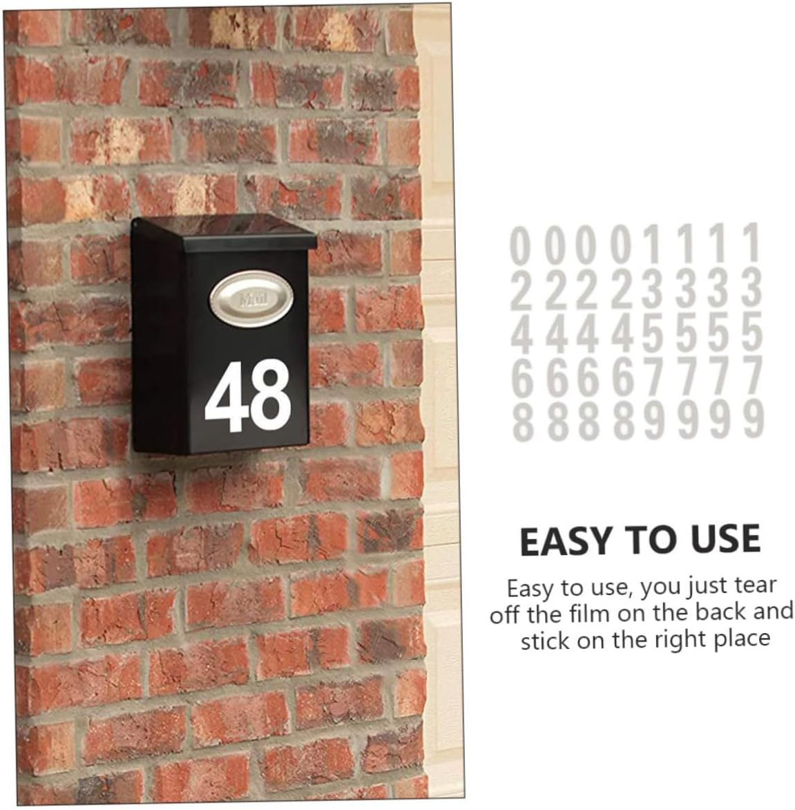 DOITOOL Reflective Mailbox Stickers for Wheelie Bins 4 Sets Number Stickers Adhesive Mailbox Numbers Decals image number 5