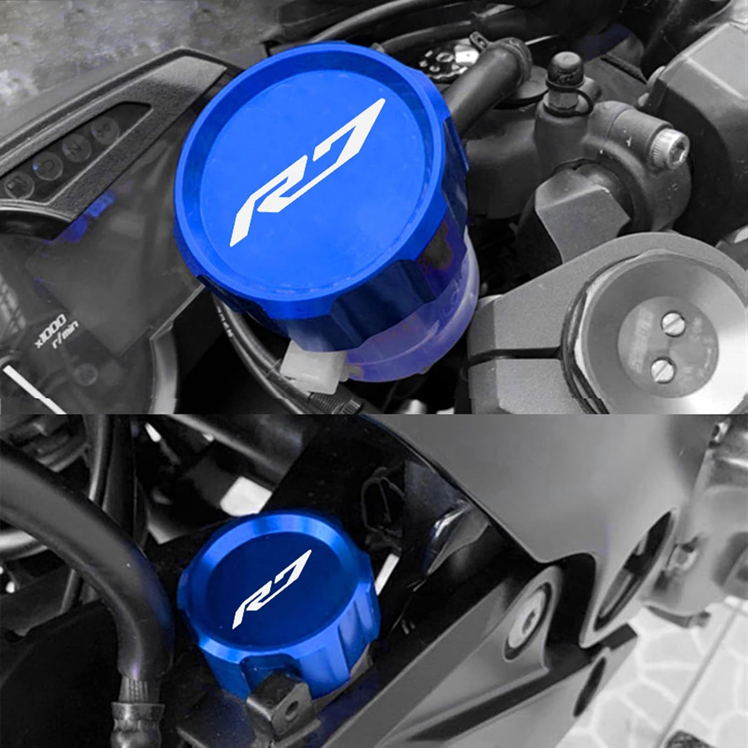 MOWOK for YAMAHA YZF R7 YZF-R7 YZFR7 2021 2022 2023 2024 2025 Motorcycle Accessories Front Rear Brake Fluid Oil Cylinder Reservoir Cover (Red) image number 3