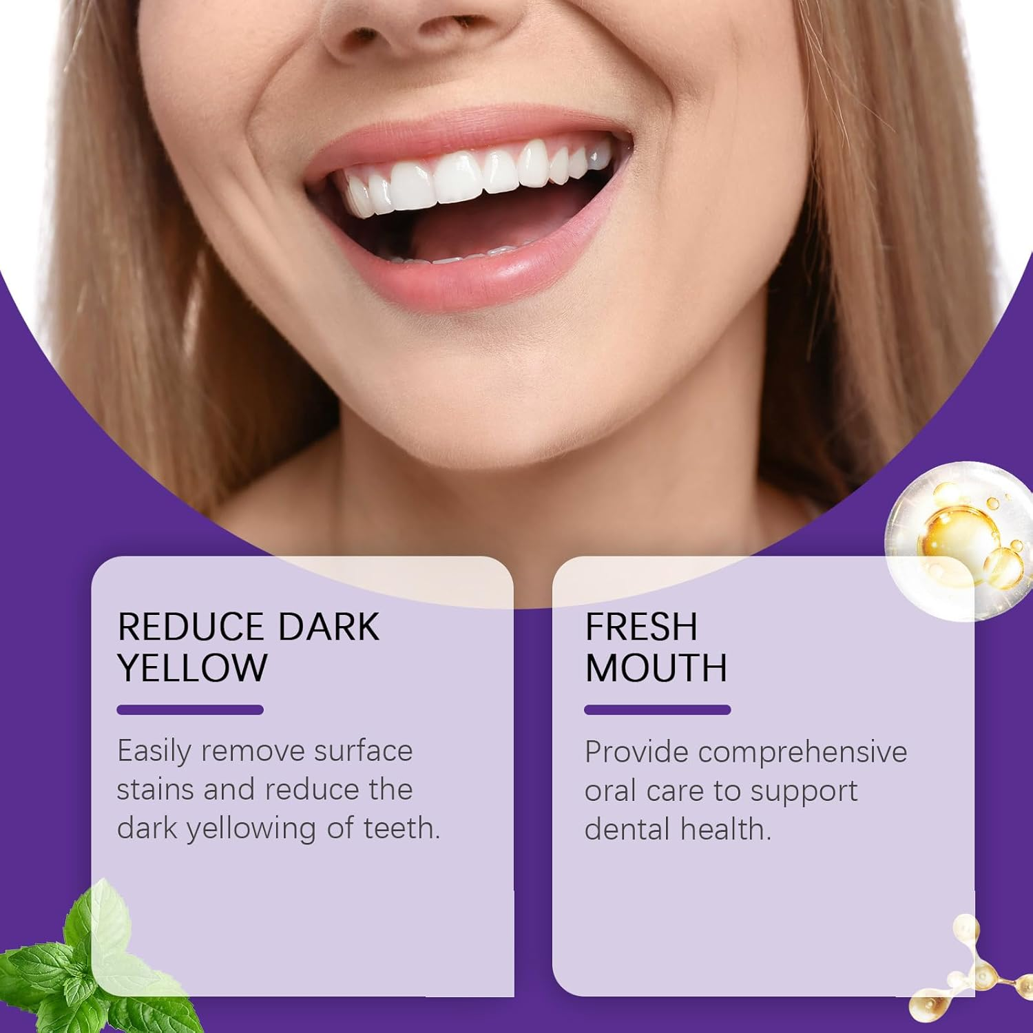 2025 New Teeth Restoration Mineral Powder Purple Natural Mineral Tooth Powder for Teeth Whitening Tooth Strengthening & Gum Care Fresh Breath