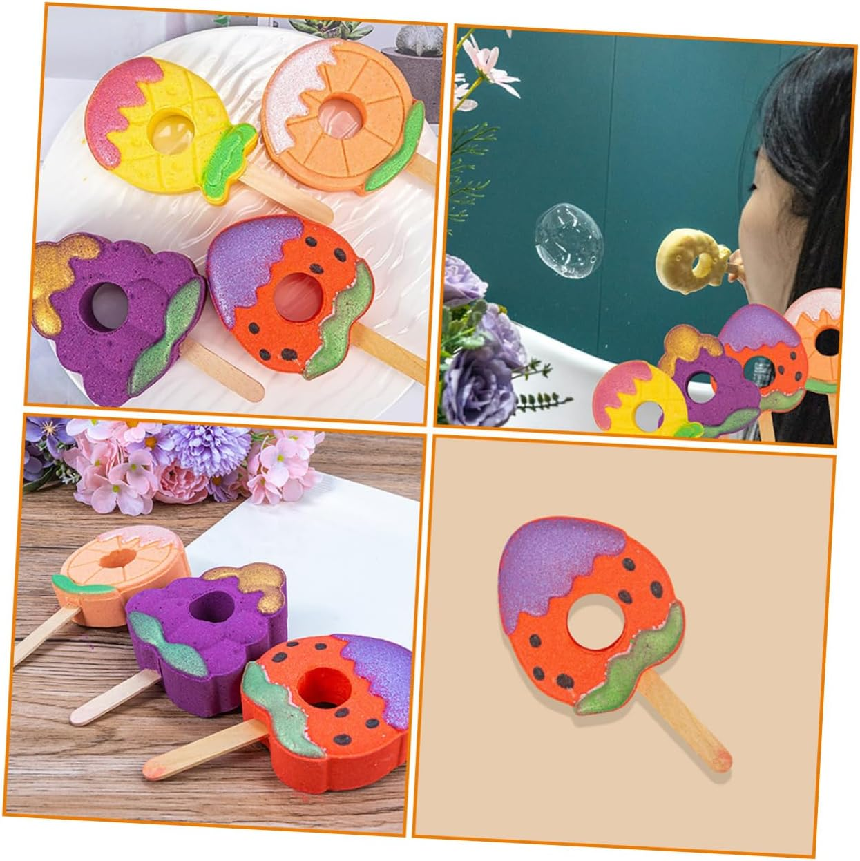 SEWOART 4Pcs Multi-Function Bath Salt Bomb Fragrance Travel Bath Salt Bomb for Smooth Hydrated Skin image number 4