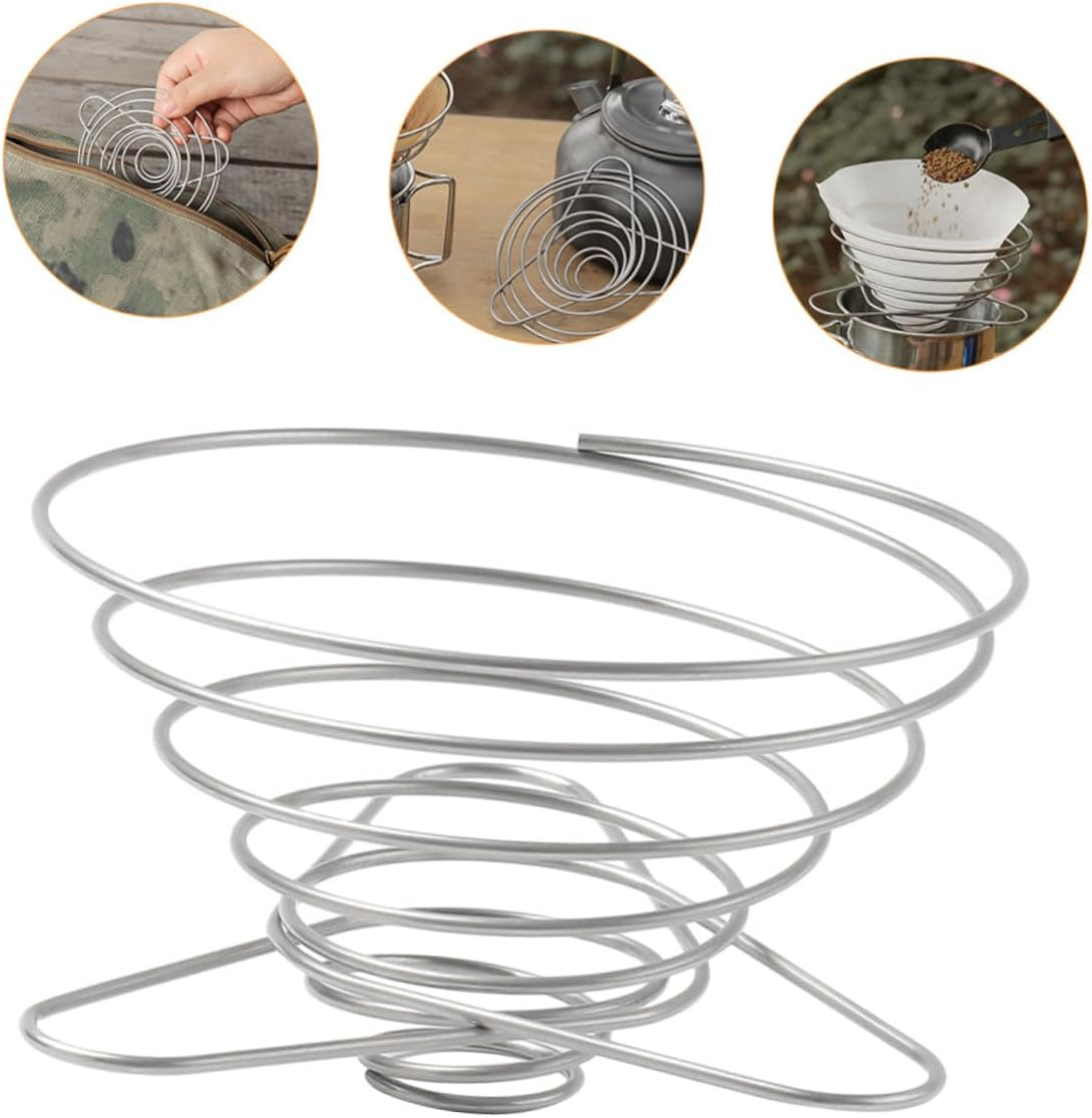 Homoyoyo Stainless Steel Coffee Funnel Large Size Coffee Dripper Filter Cup Folding Reusable Practical Filter for Manual Brewing and Tea Slag Suitable for Home and Travel Use image number 4