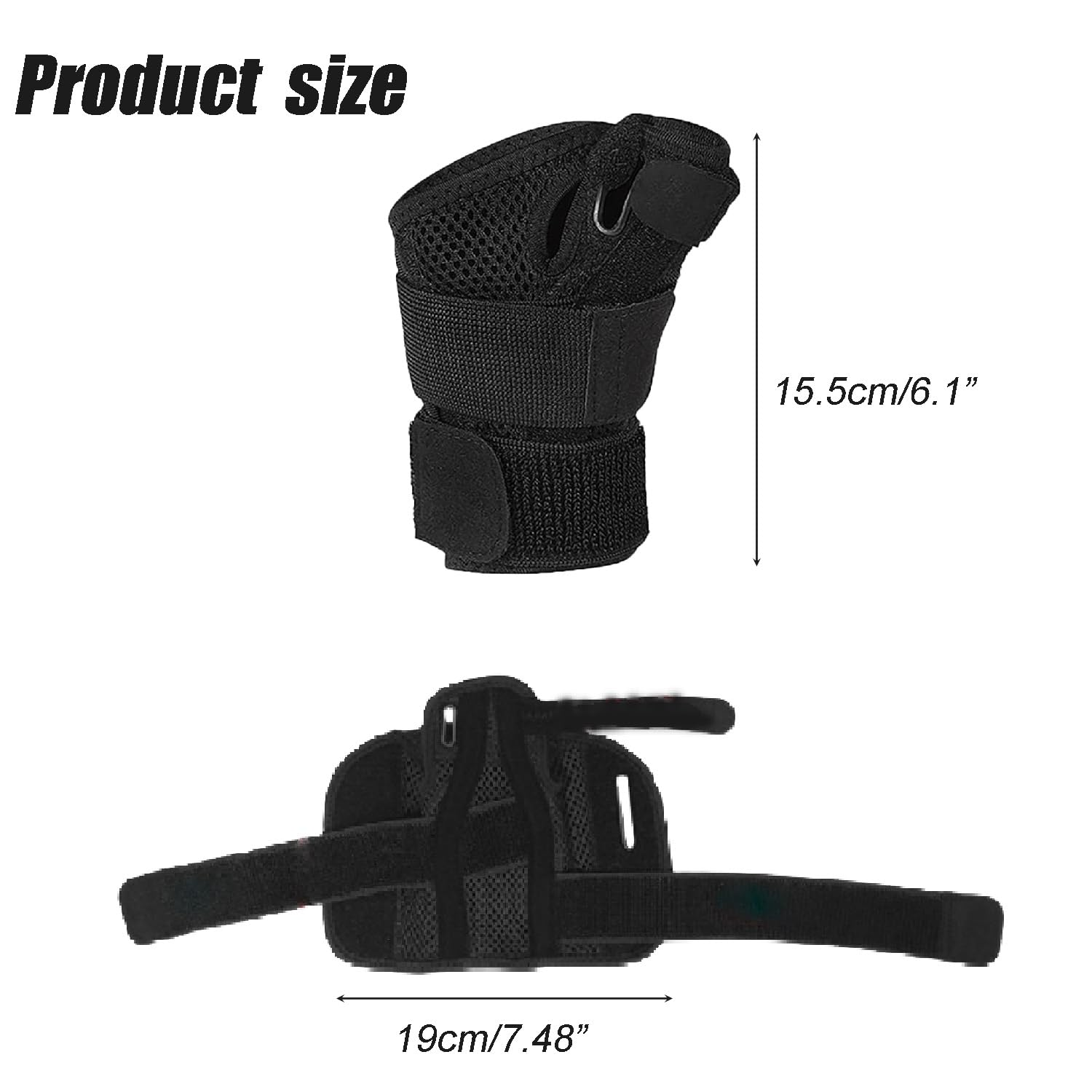 Wzenclave Thumb Splint with Wrist Brace Reversible Thumb Splint Arthritis Pain and Support Sprains Tendonitis Relief Adjustable Thumb Stabilizer Suitable for Both Men and Women'S Left and Right Hands - Black image number 5