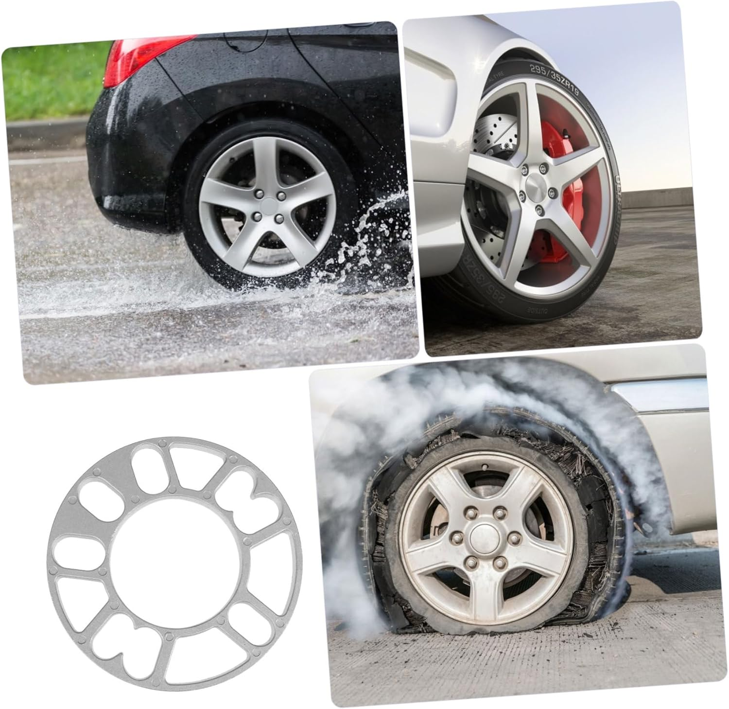 ABOOFAN 2Pcs Aluminum Alloy Wheels Spacers for Car Practical Wheel Shims for Automotive Use image number 1