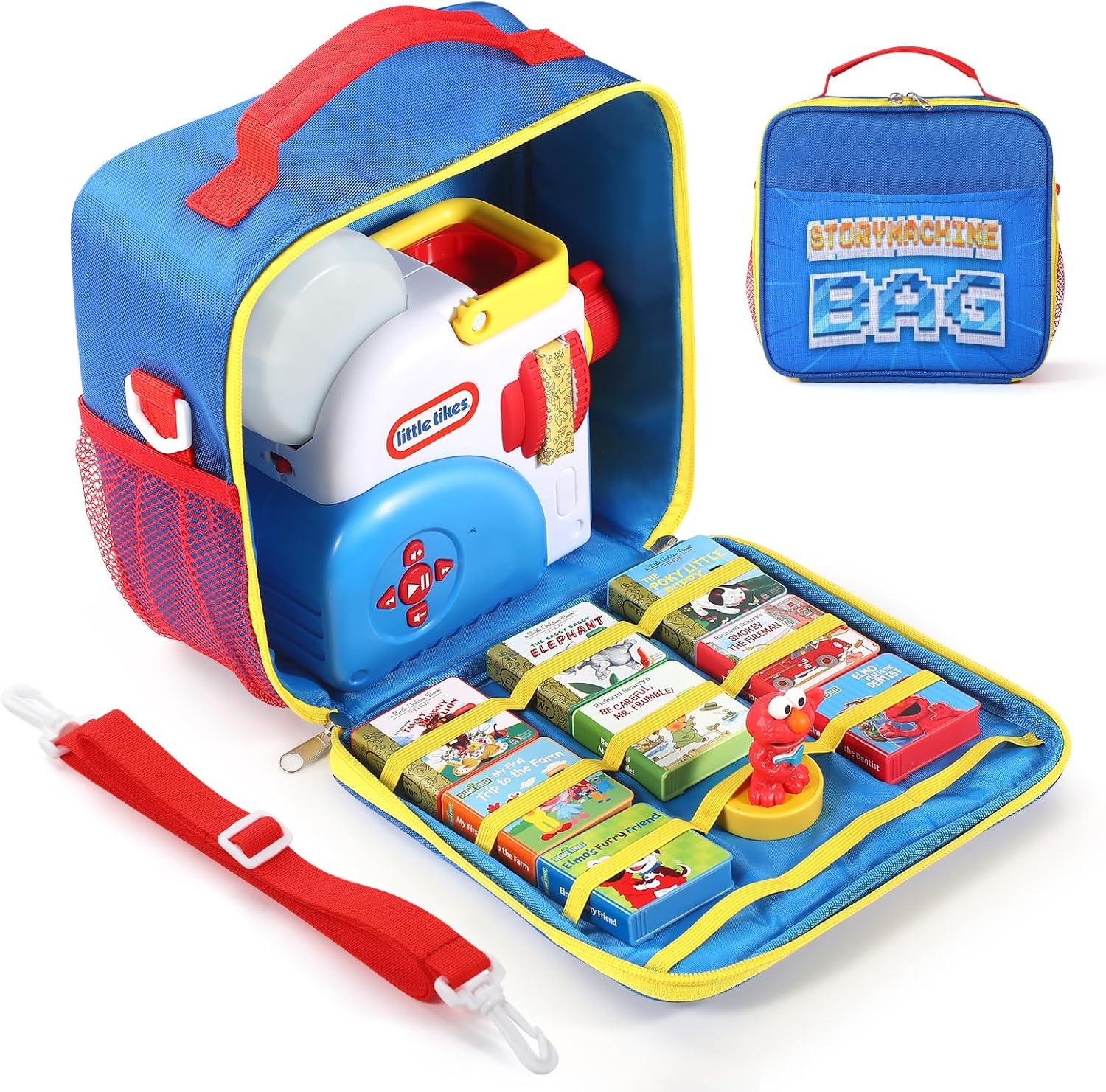 Storage Case for Little Tikes Story Dream Machine Books Starter Set, Toys Storage Holder Travel Case for Many Story Collection, Storytime/Little Golden Book Accessories (Blue)
