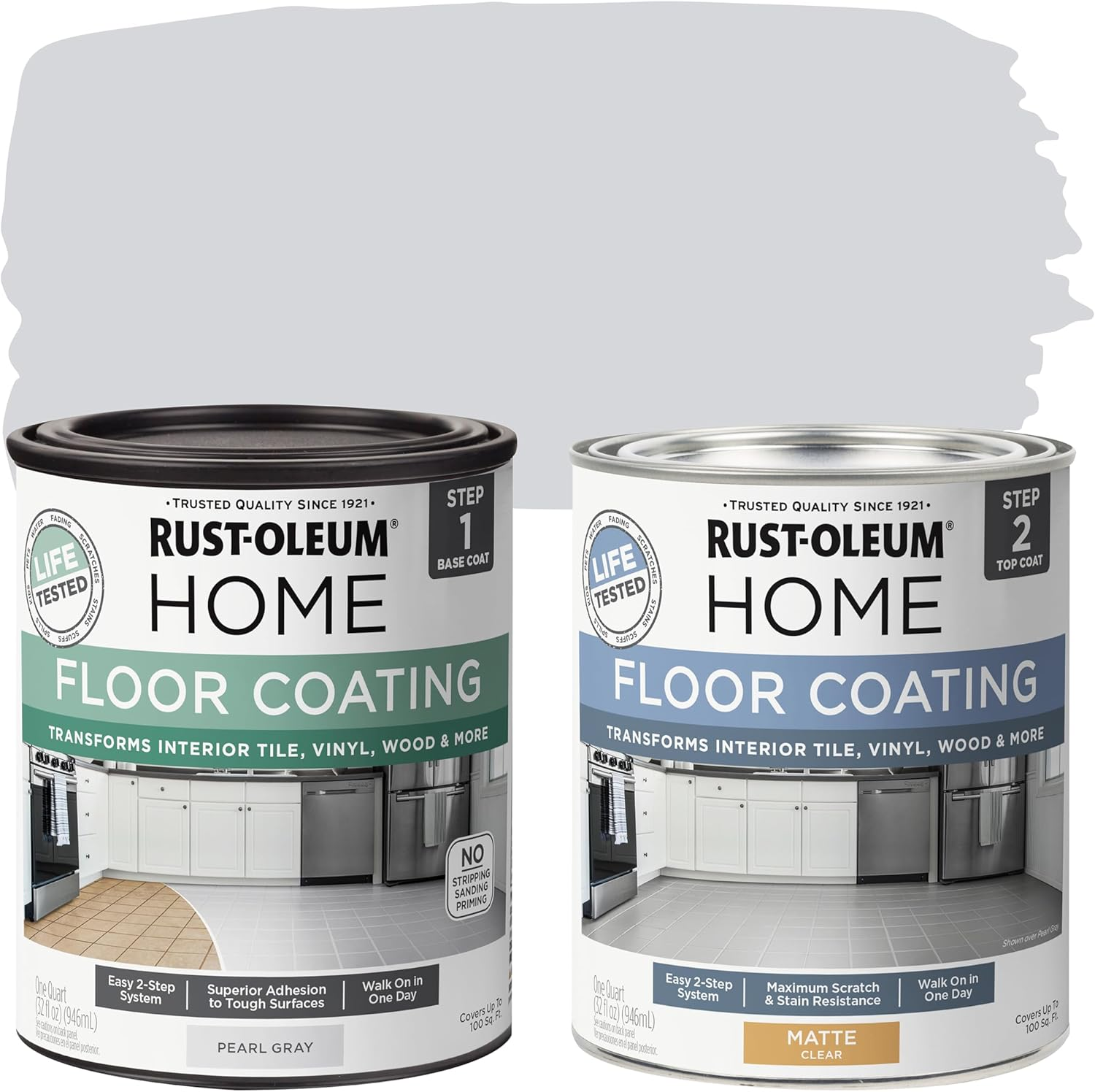 Rust-Oleum 367602 Home Interior Floor Coating Kit, Semi-Gloss Greige