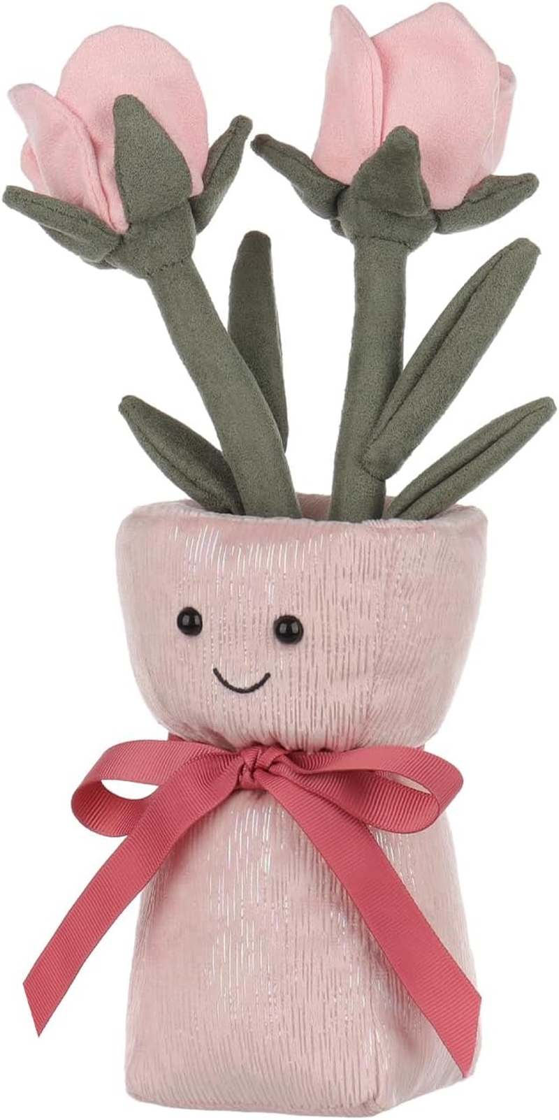 Apricot Lamb Rose Vase-Pink Stuffed Animals for Kids, Soft Cute Plush Toys for Baby Girl and Boy, Fluffy Rose Vase-Pink 11.9 Inches