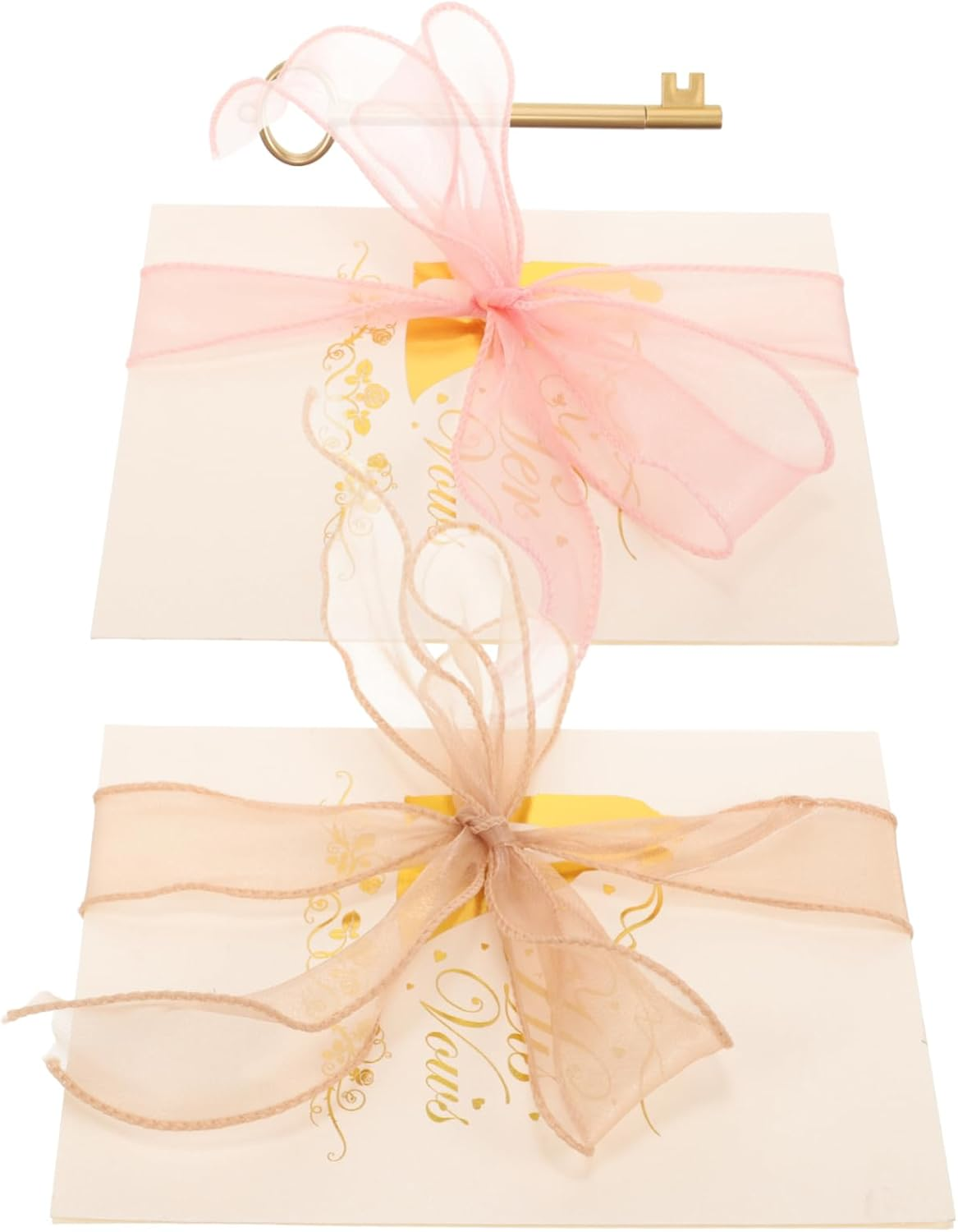 Ifundom 2Pcs Elegant Wedding Vow Cards Ribbon Decorative Speech Vow Books for Weddings Anniversaries Special Occasions Beautifully Crafted Keepsake Brochures