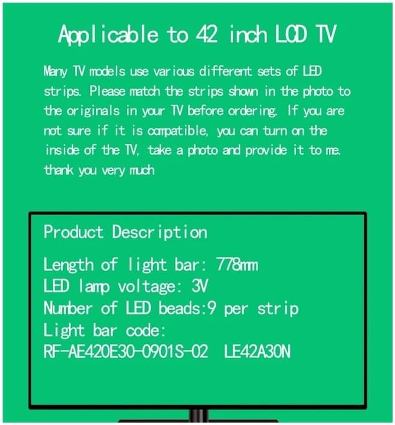 For H-Aier 42-Inch 9-Lamp TV RF-AE420E30-0901S-02 LE42A30N LE-42GM2800 LE42A3000 LE42A30G 42A6M LE42AL88G31 LED Backlight image number 1