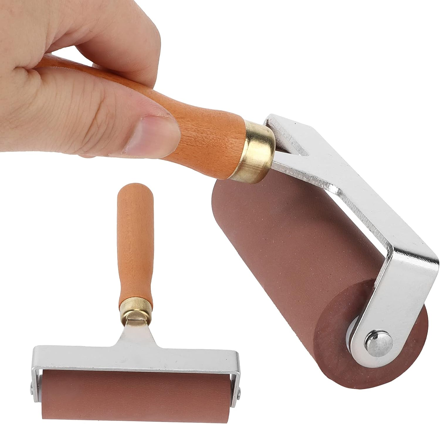 Deluxe Soft Rubber Brayer, Elasticity Practical Rubber Roller Sturdy and for Gluing Application(10Cm, Blue) image number 6