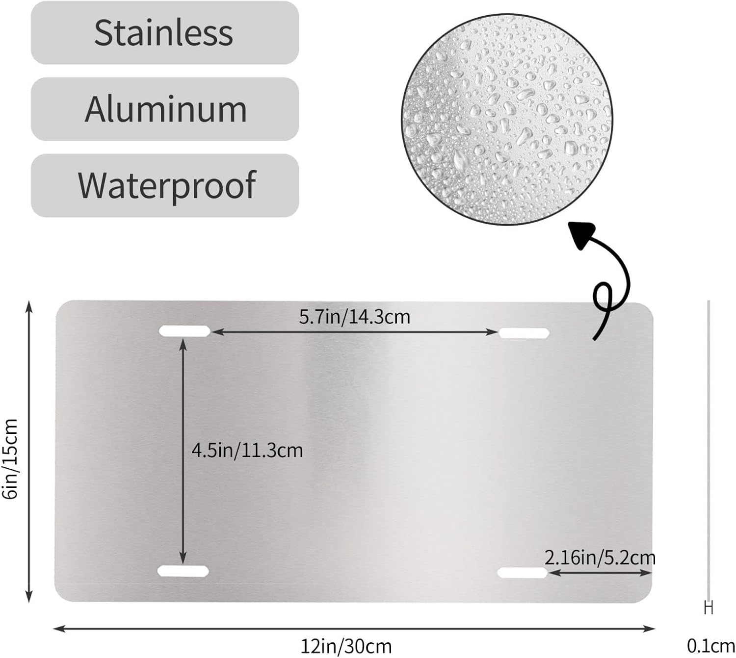 KOSUES Auburn Alabama Flag Aluminum License Plate 6 X 12 Inch Metal Car Front License Plate Cover Car Decor Accessory Novelty Vanity Decoration Tag with 4 Holes Gift for Men Women - Blue image number 2