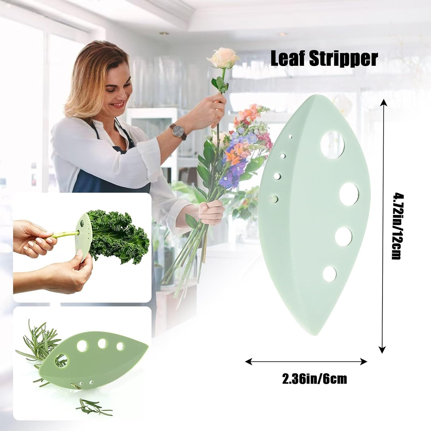 Zakora Spiral Ikebana Stem Holder Flower Arrangement Set of 2 Spiral Stem 1 Leaf Stripping Tool for Flower Arrangements Home Floral Art（Transparent） image number 1