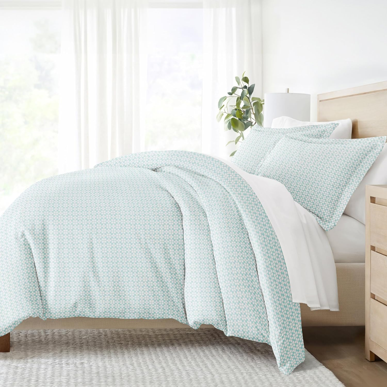 LINEN MARKET Twin Duvet Cover for Twin (Aqua) - Experience Hotel-Like Comfort with Unparalleled Softness, Exquisite Prints & Solid Colors for a Dreamy Bedroom &ndash;Duvet Cover Twin Set with 2 Pillow Shams image number 2