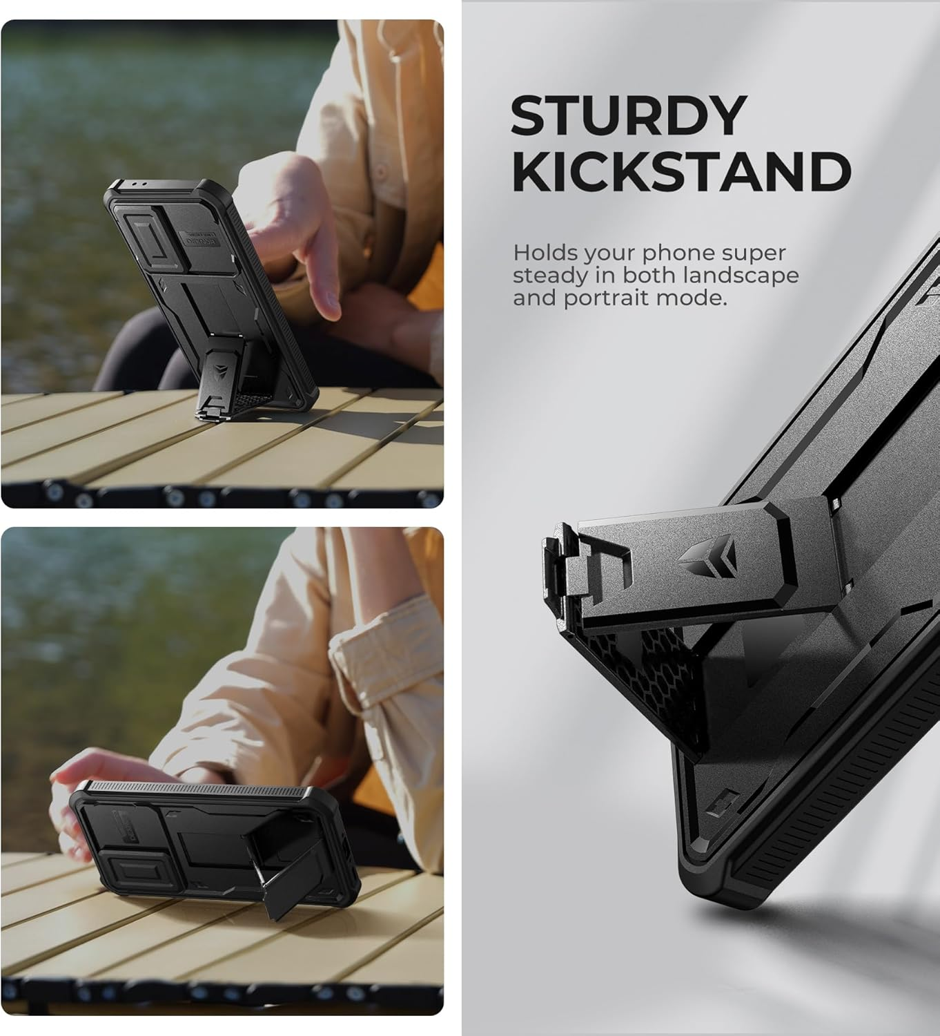 Dexnor for Samsung Galaxy A36 5G Case with Upgraded Slide Camera Cover & Built-In Screen Protector & Kickstand, Heavy-Duty Shockproof Rugged Case Full-Body Bumper Protective Cover - Black image number 5