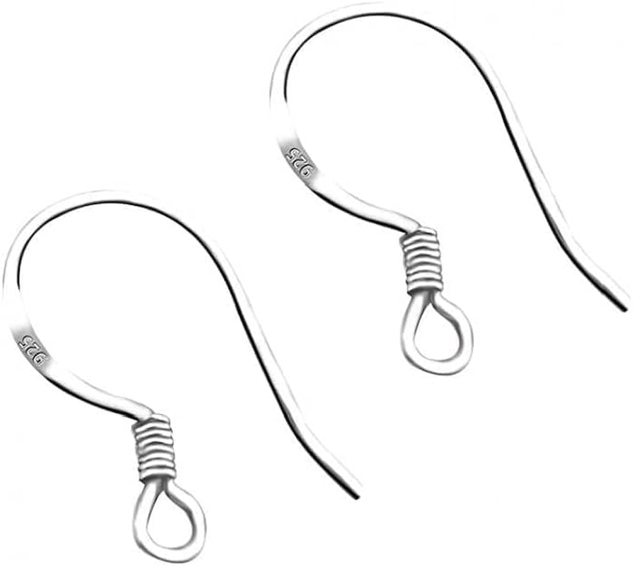 10 Pairs 925 Sterling Silver French Wire Earring Hooks Fish Hook Earrings Sterling Silver Earwires for DIY Jewelry Customize Making for DIY Jewelry Customize Making image number 3