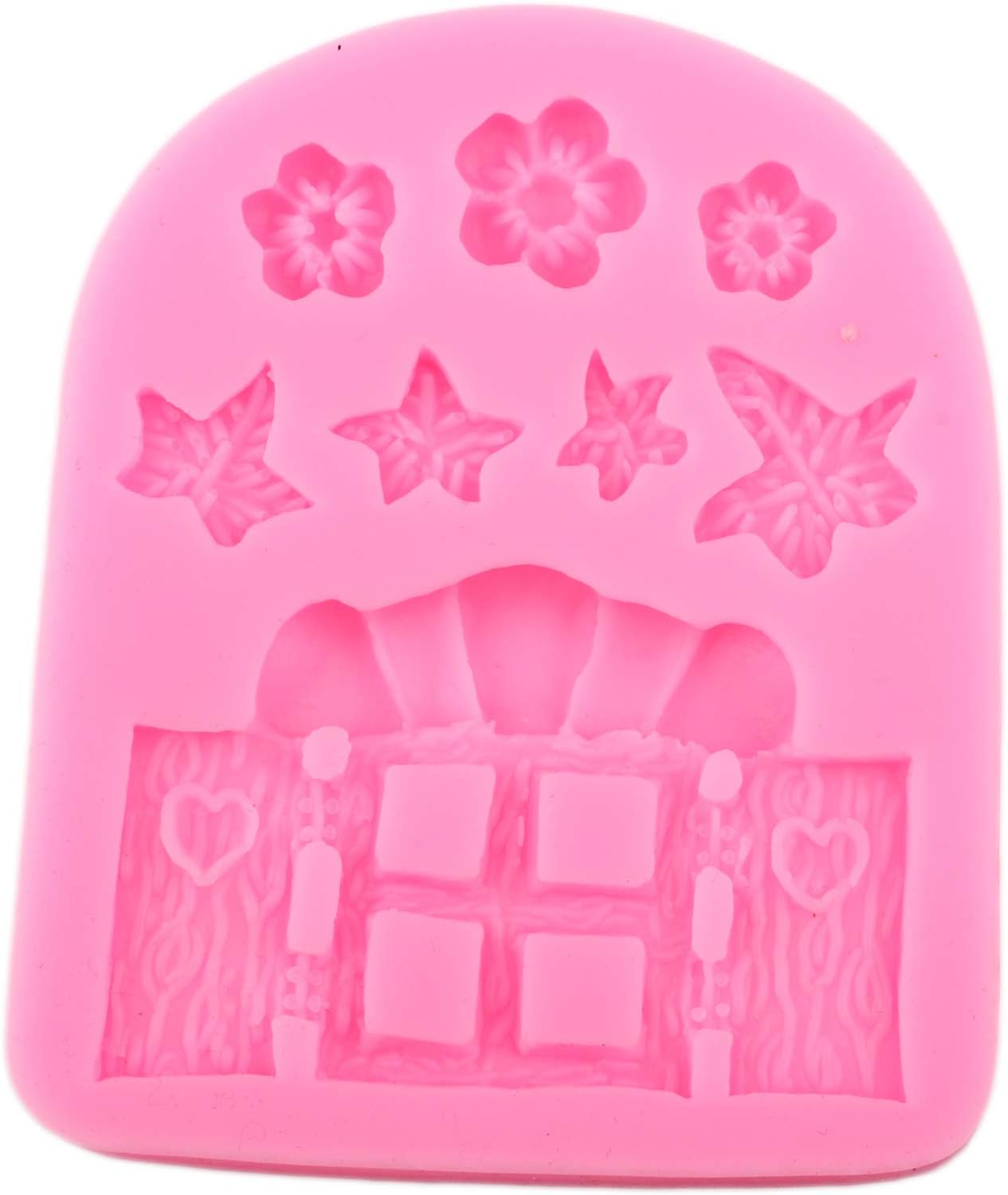 Mujiang Enchanted Vintage Fairy Garden Fairy Gnome Home Door Snail Silicone Chocolate Fondant Molds Crafting Polymer Clay Cake Decorating Set of 4