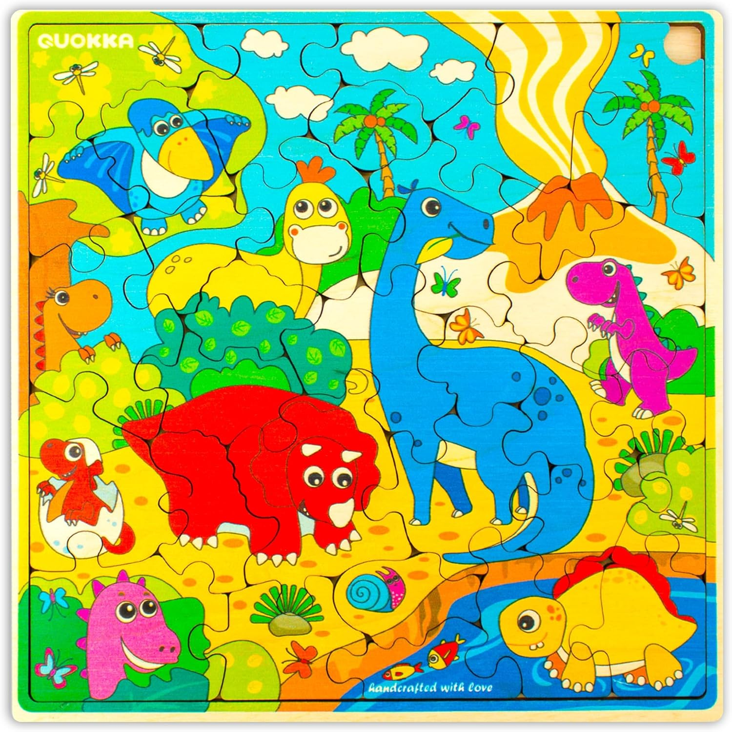 QUOKKA Wooden Africa Puzzles for Kids Ages 3-5 &ndash; 28 Pieces Toddlers Kids Puzzles Ages 4-8 Year Olds &ndash; Wood Africa Toys for Children 6-8 Yo