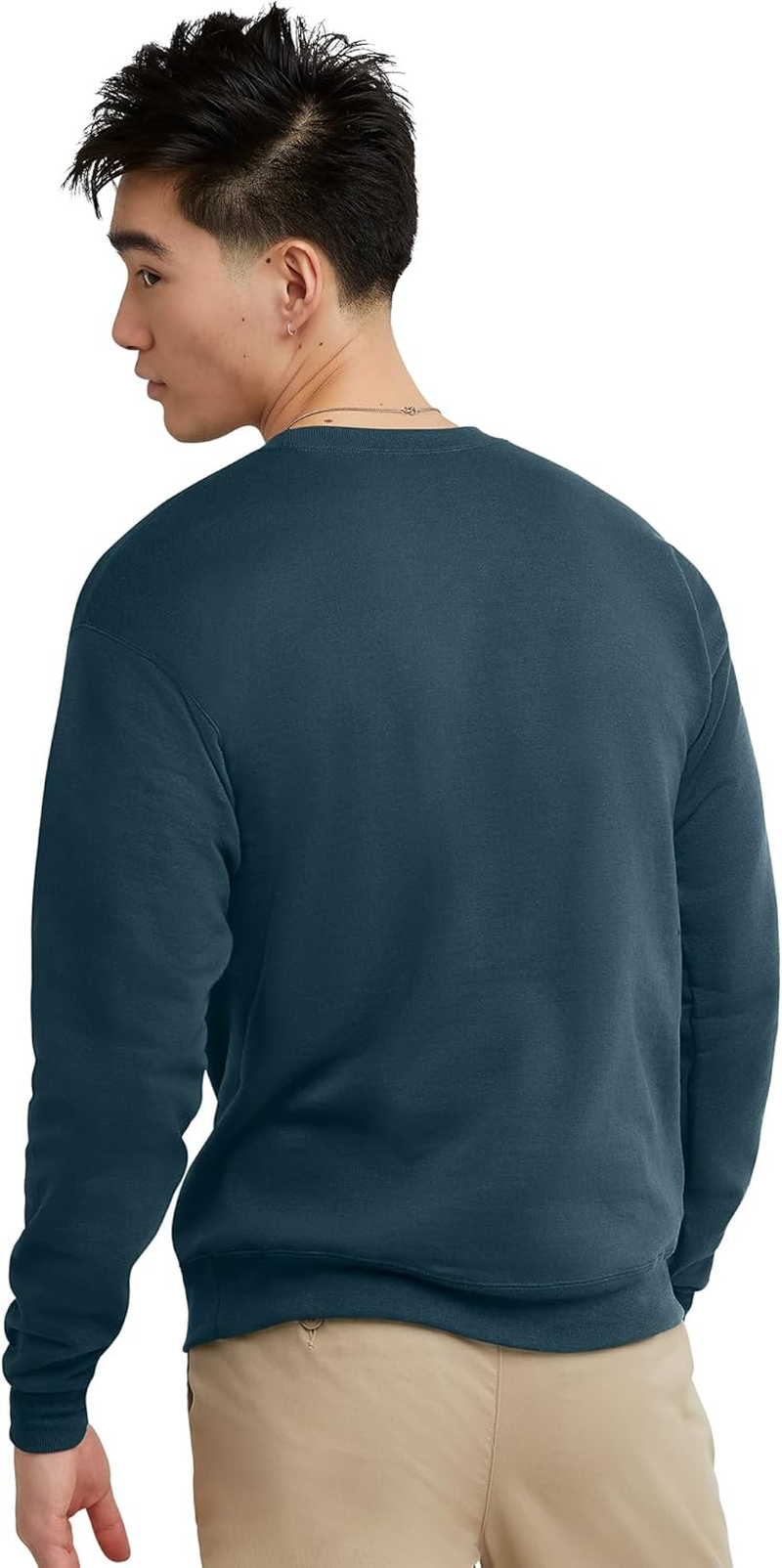 Hanes Men'S Ecosmart Fleece Sweatshirt, Cotton-Blend Pullover, Crewneck Sweatshirt for Men (1 or 2 Pack), Metallic Teal 1 Pack, Xx-Large image number 2