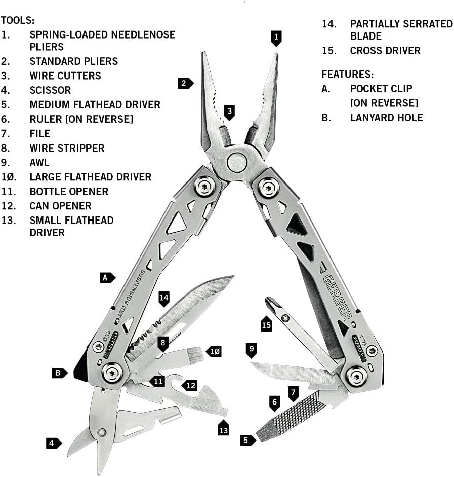 Gerber Suspension NXT Multi-Tool, Unisex-Adult, Stainless Steel image number 5