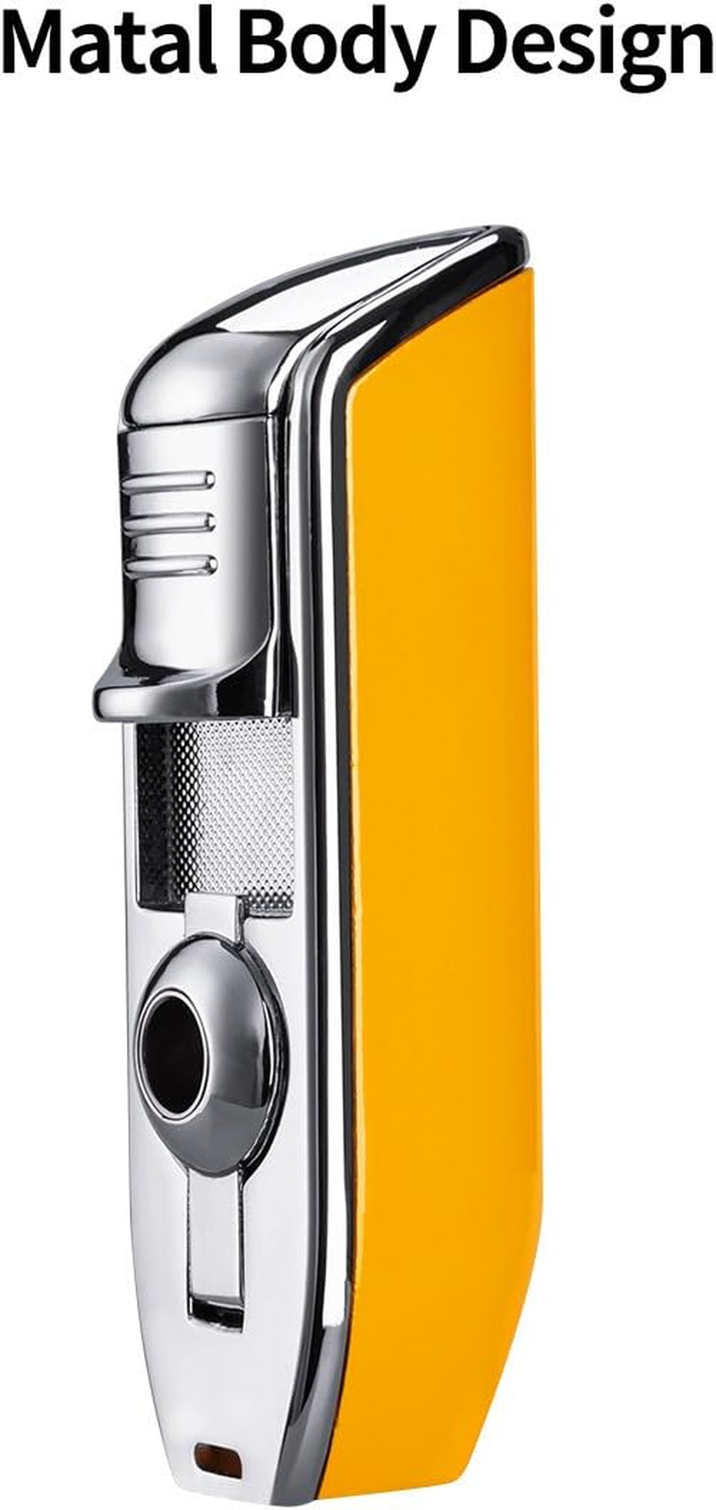 CIGARLOONG Cigar Lighter with Cigar Punch Alloy 3 Jet Torch Flame Refillable Metal Cigarette Windfroof Lighter Gift Box(Black)