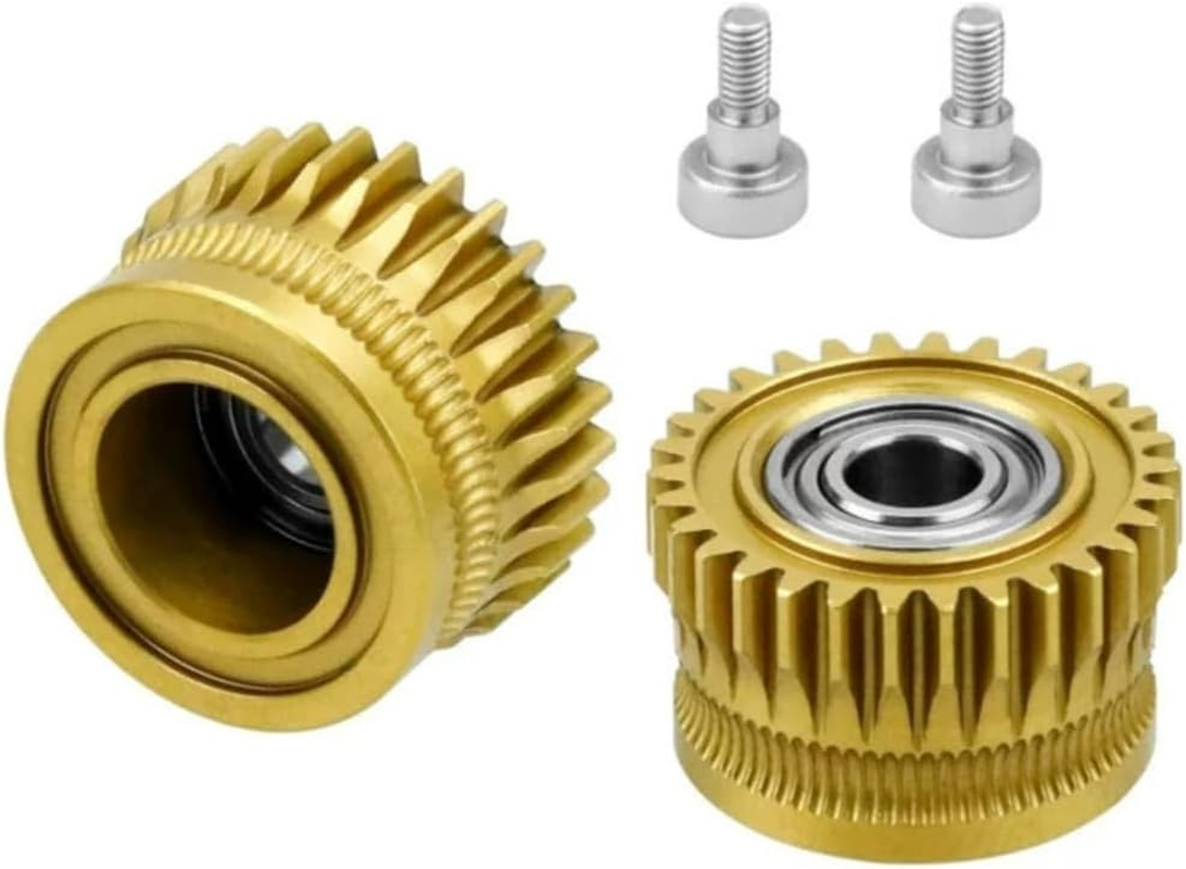 K1C Extruder Gear Kit &ndash; All-Metal DLC Coated Nickel Plated Drive Gears for Creality K1, K1 Max, K1C 3D Printer &ndash; High Hardness, Wear-Resistant, Fix Grinding & Slipping Issues for K1 Series Extruder image number 3