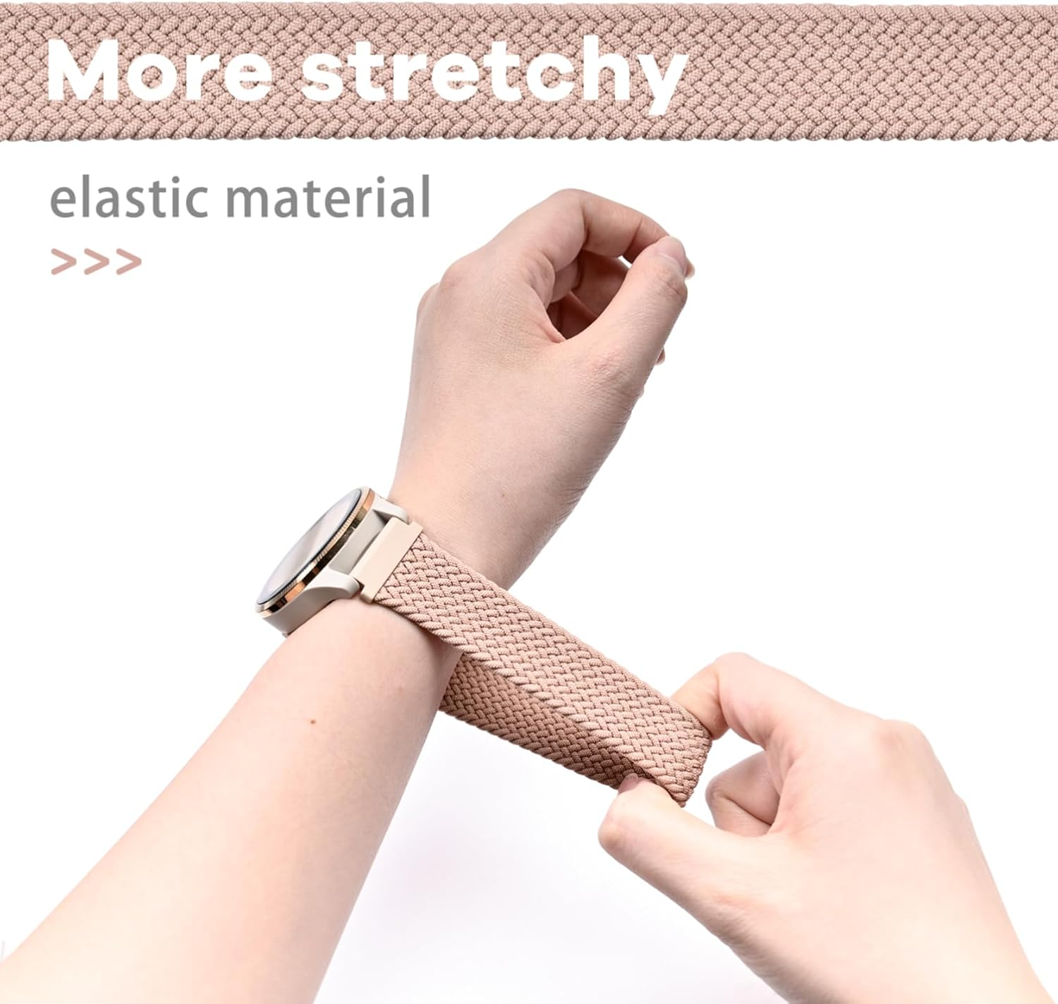 2 Pack 20Mm Nylon Loop Watch Band Compatible with Garmin Vivoactive 6/5/3/3 Music/Venu/Venu Sq/Venu Sq 2/Venu 2 Plus, Braided Elastic Strap Replacement for Forerunner 570 42Mm/55/165/245/645 image number 4