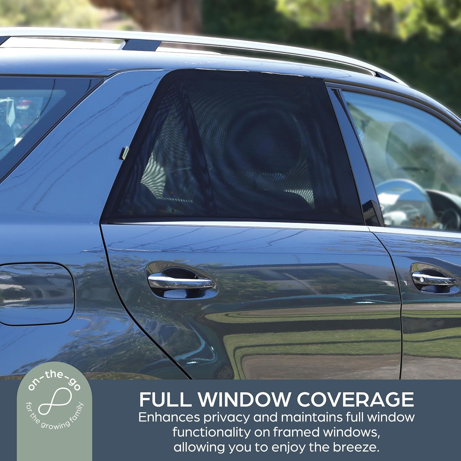 Dreambaby Fit-Over Baby Car Window Sun Shade &ndash; Stretchable Car Window Sunshade & Mesh Window Screen for Side Windows - Baby Window Cover for UV Protection- Car Camping Essentials image number 5