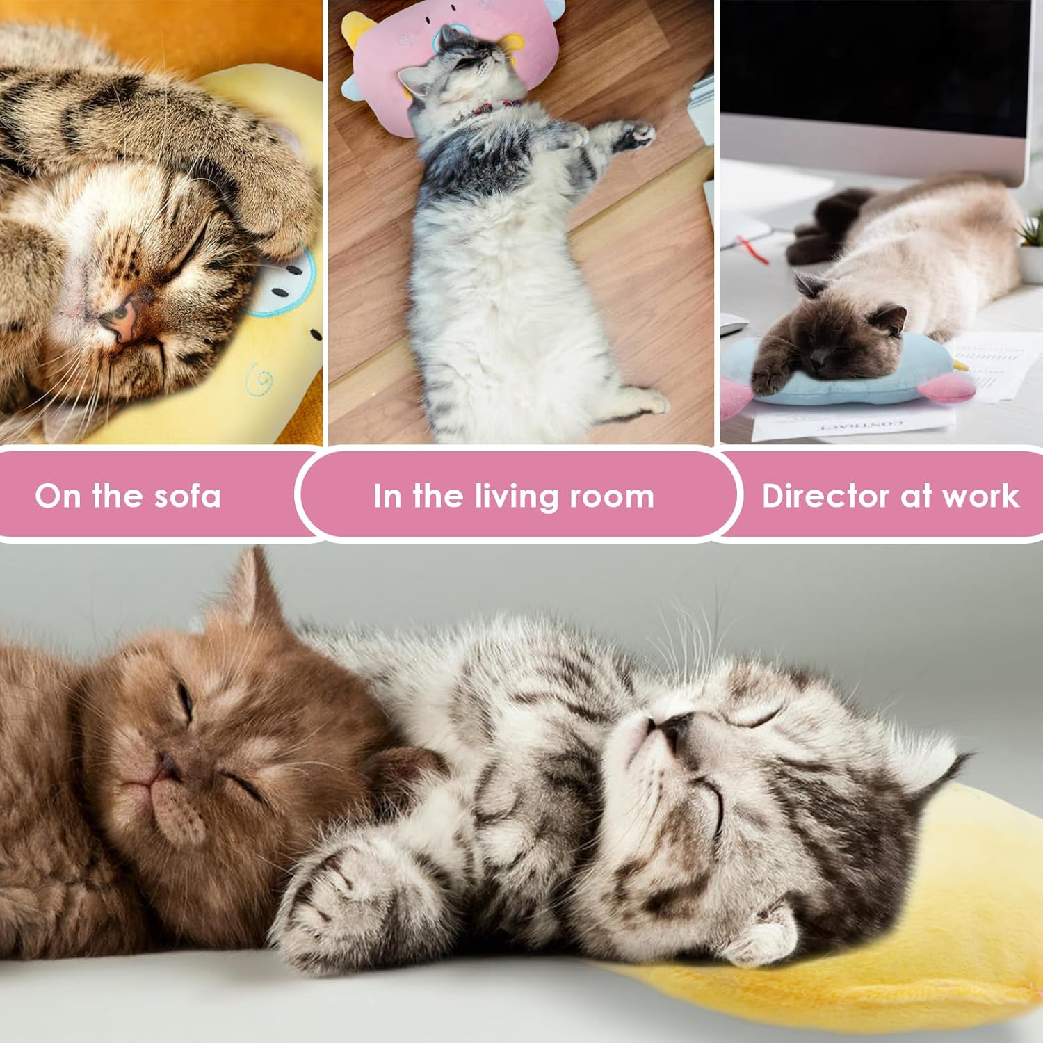 DENTRUN Cushion for Cats, Neck Cushion, Cushion for Cats, Washable, Dog Cushion, Small Dogs, Plush Toy, Cat Cuddly Toy image number 2