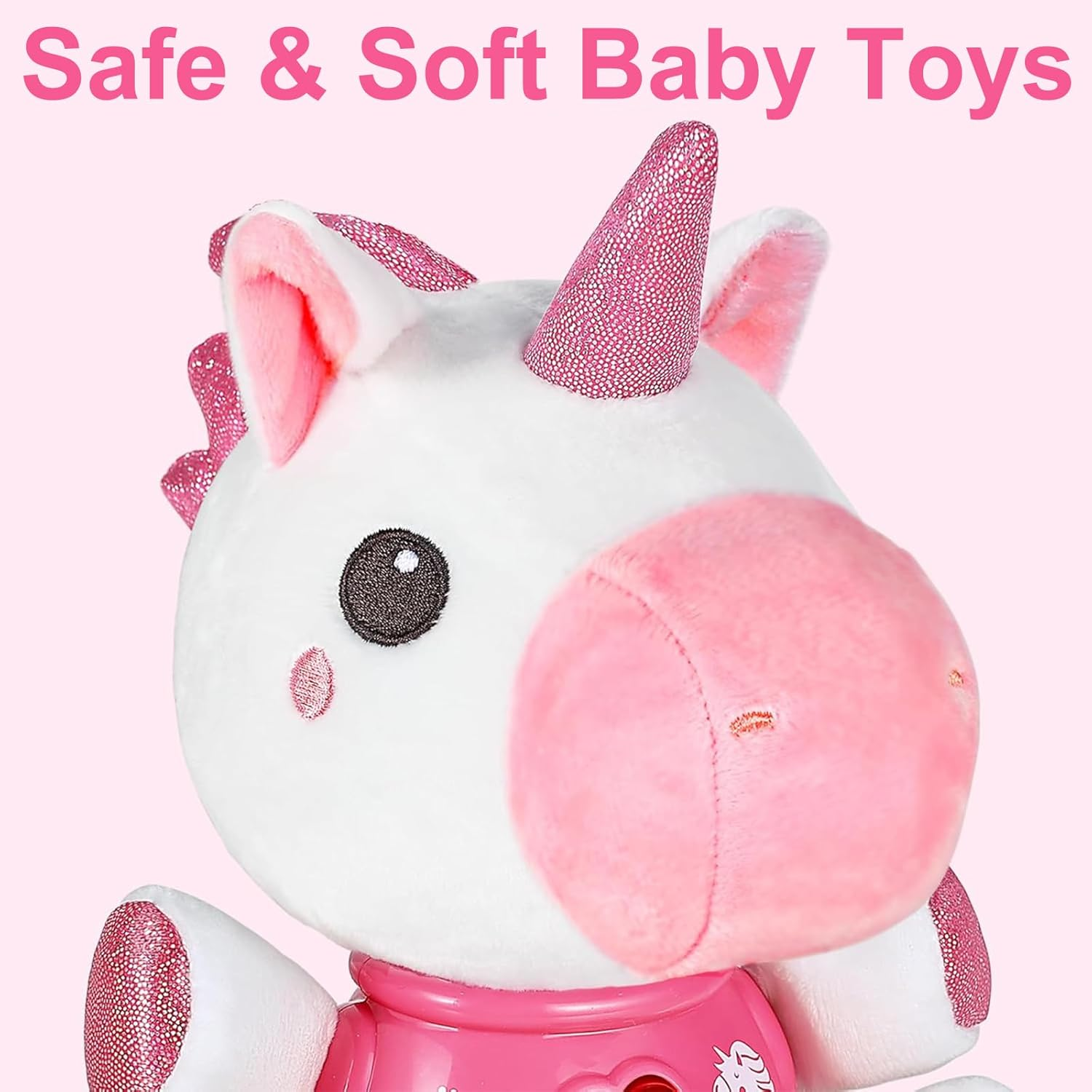 Daboot Baby Unicorn Musical Toys, Cute Soft Plush Stuffed Animal Baby Newborn Toys for Toddlers Babies 0 3 6 9 12 Month, Infants Baby Toy for Girls and Boys Best Gift image number 1