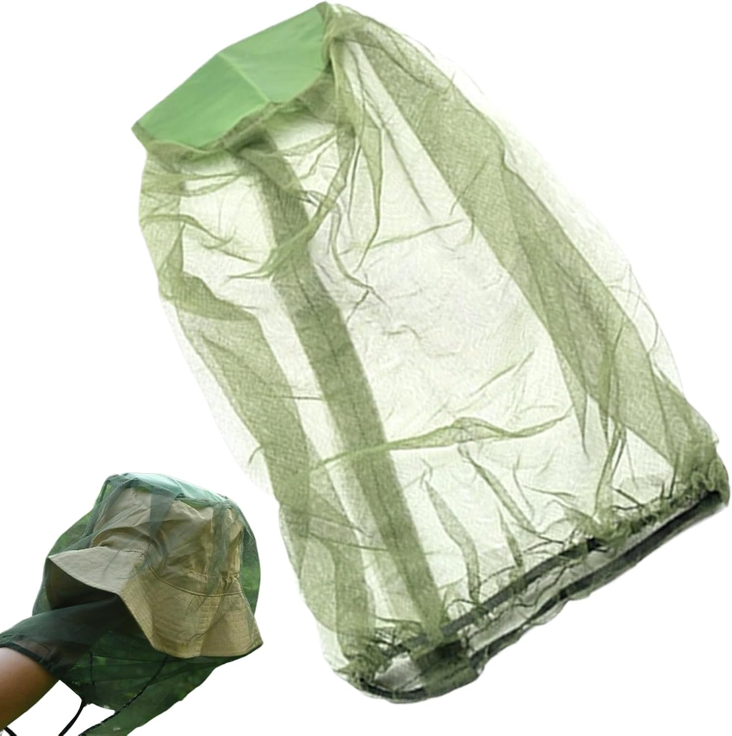 Face Mesh,Automatic Shrink Fly Net for Head - Lightweight Hat Shield, Fly Protection Gear for Gardening Hiking Climbing Camping Outdoor image number 4