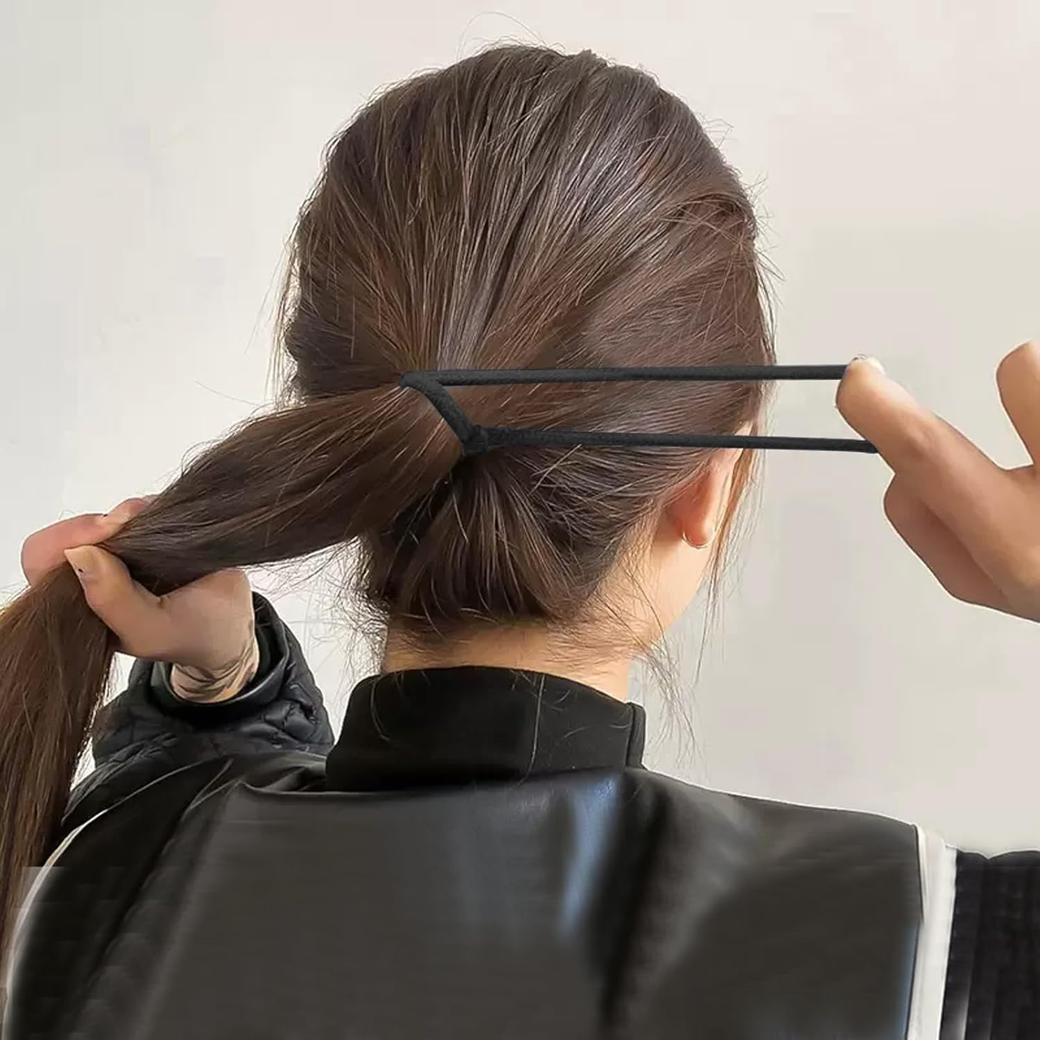 SWYSGS 40 Hair Bobbles Black - Premium Rubber Bands Hair Bands - Elastic and Cotton - Rubber Bands for Women and Girls Bun - Hair Band Ponytail Rubber, Black image number 1