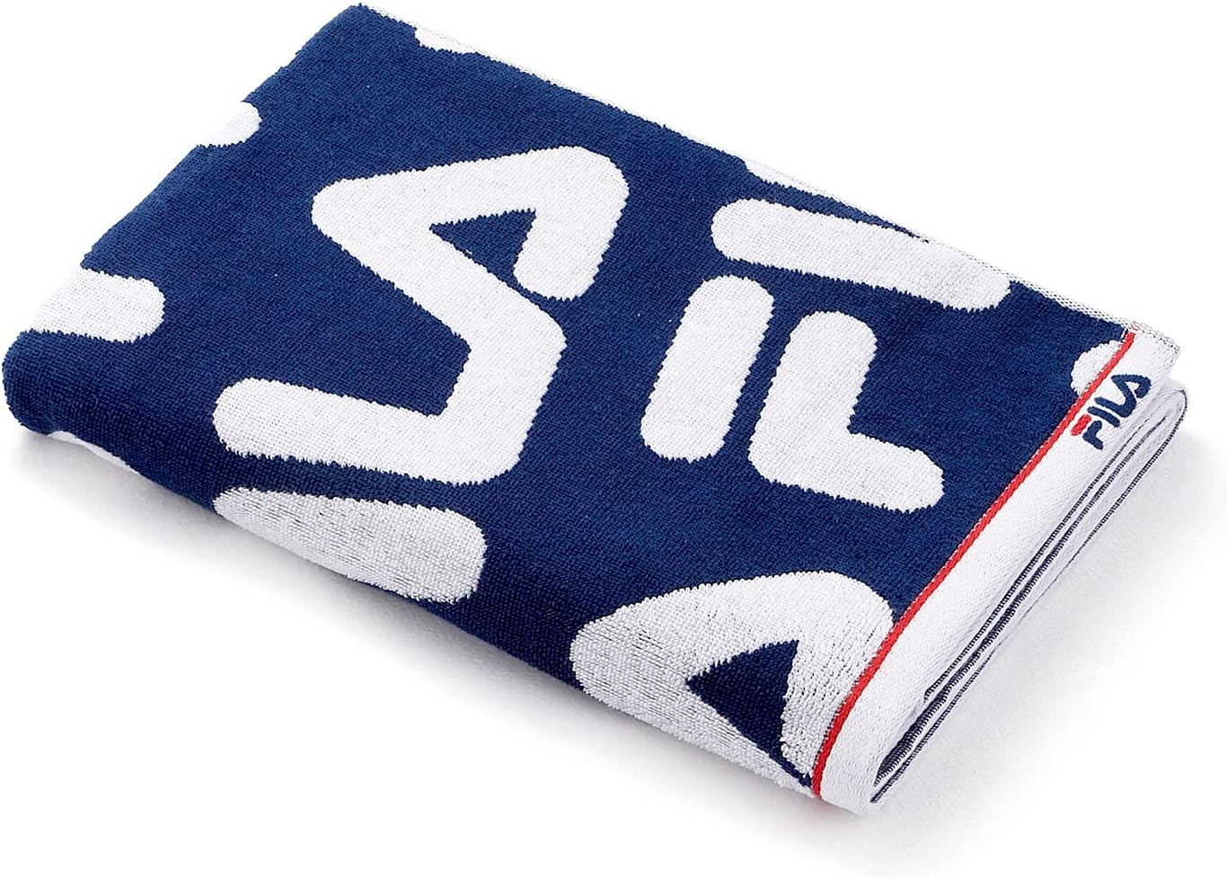 FILA 49-0104280 All-Over Pattern Body Towel, Navy, Antibacterial, Odor Resistant, Ag Fresh, Clean, 100% Cotton, Fluffy, Approx. 55.1 X 27.6 Inches (140 X 70 Cm) image number 2