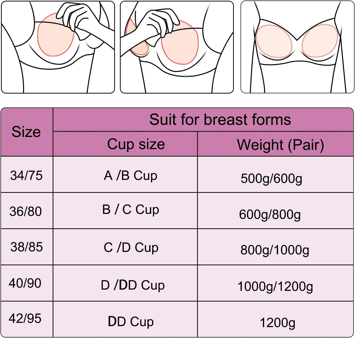 Vollence Silicone Breast Form Pocket Bra for Mastectomy Crossdresser Cosplay image number 6