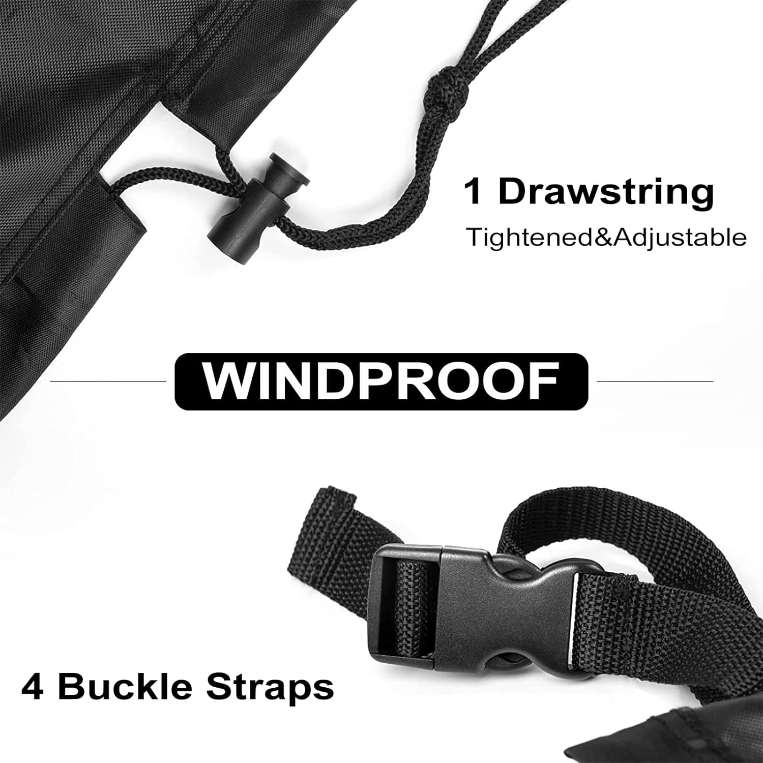 Patio Furniture Covers, Waterproof Outdoor Furniture Table and Chairs Cover, Rectangle Tear-Resistant Wind Dust Proof Furniture Set for Winter (110"L X 83"W X 28"H, Black) image number 5