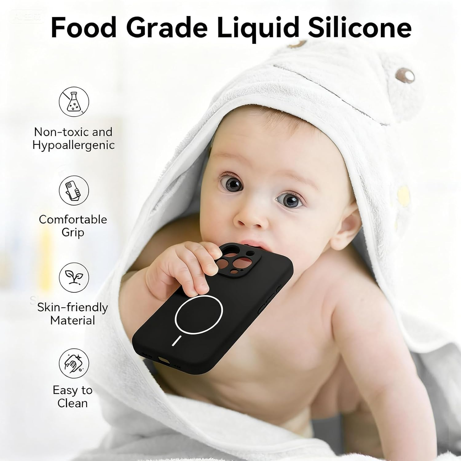 DESSEN Magnetic Case for ZTE Blade A52 Mobile Phone Case - Liquid Silicone Protective Case, Shockproof Camera Protection Case, Camera Protection Bumper, Compatible with Magnetic Accessories, Dark - Blue image number 6