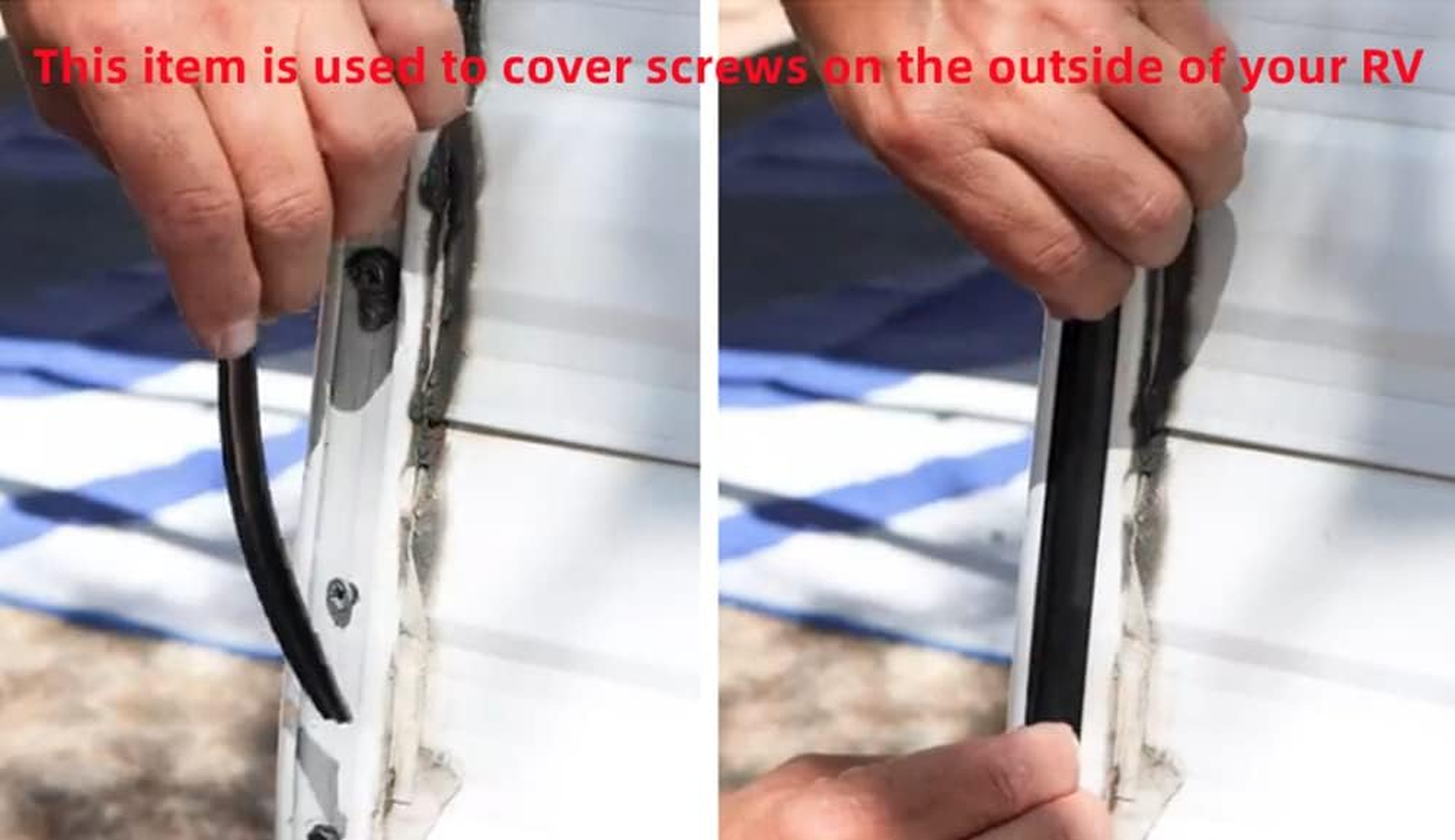 1 Inch RV Vinyl Trim Molding Insert White for RV Camper Travel Trailer Screw Cover Gutter Corner Channel outside Seam Roof Edge Track Heavy Duty Trim(100 Ft) image number 4