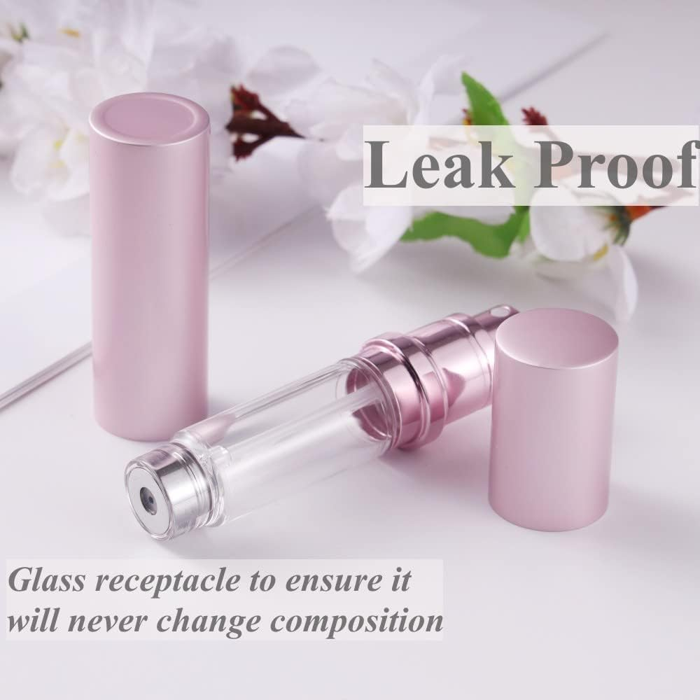 Aurdox Perfume Atomiser Refillable, Portable Mini Perfume Spray Bottles Empty Spray, Dispensers, Atomizers with Bottom Pump for Travel, Leak-Proof, 5Ml/Pastel Violet - Black image number 2