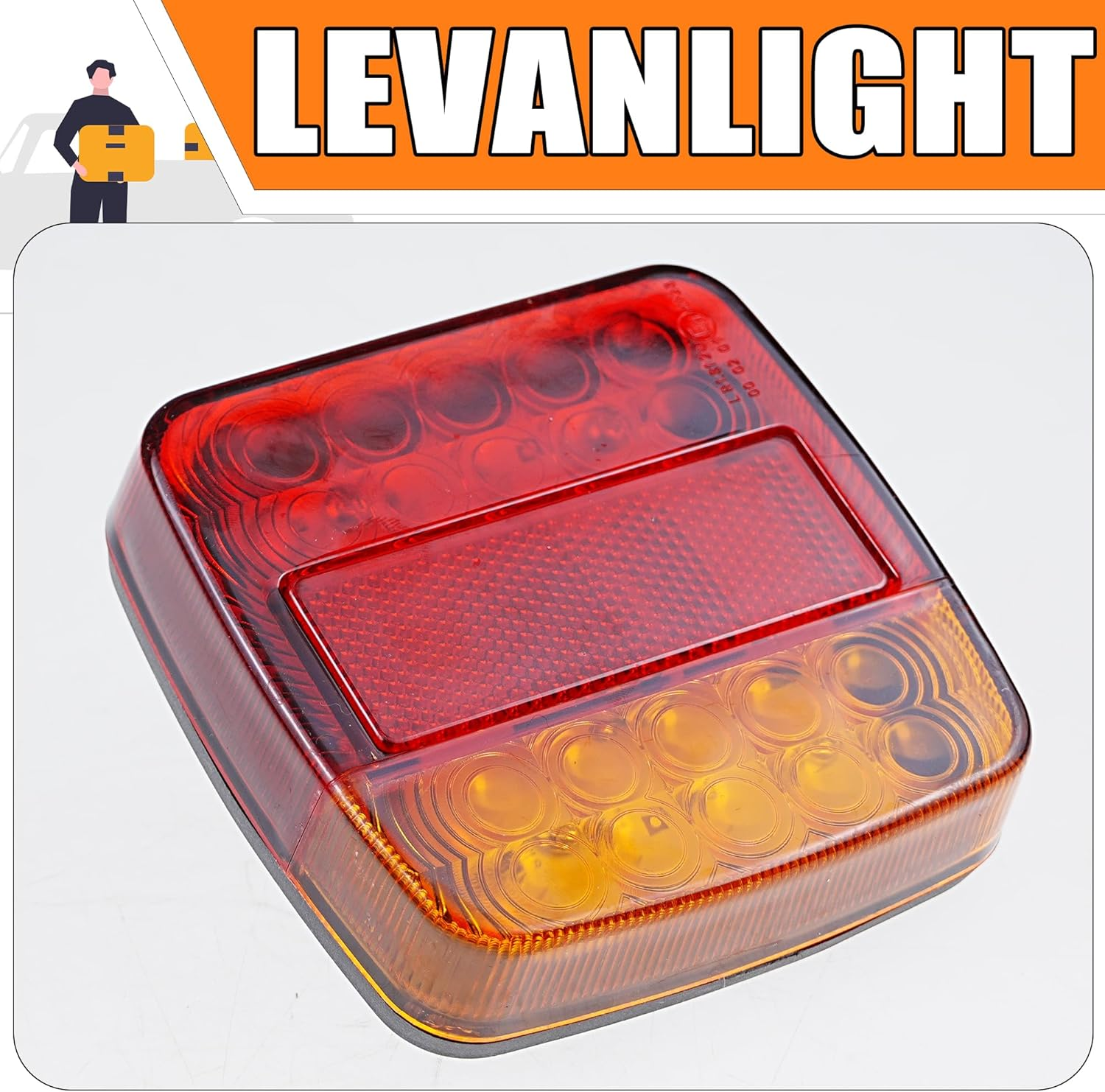 1Pair 12V 26LED Trailer Lights. Stop Turn Tail License, Waterproof IP65 Stop/Tail/Turn Signal Lights for Truck, Boat, 4WD, RV. License Plate Light Included image number 1