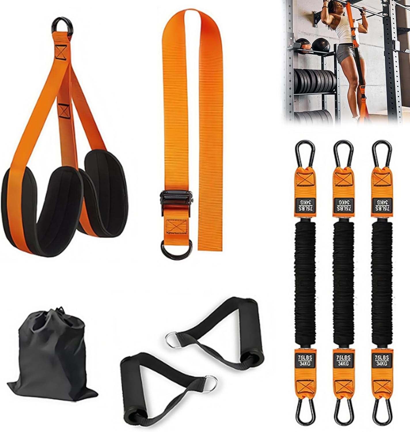 Pull up Assistance Bands Heavy Duty for Doorway - Adjustable Resistance Bands with Handles, No Screw Home Gym Equipment for Beginners & Advanced image number 6