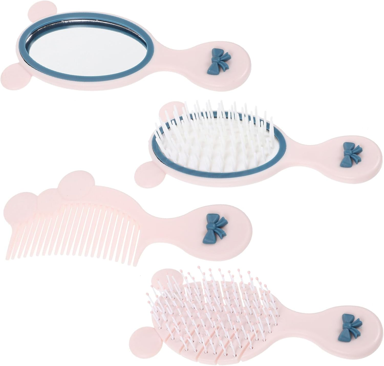 FRCOLOR Toddler Hair Brush Set Comb Styling Brush Mirror Handheld Perfect Hair Care for Girls image number 3