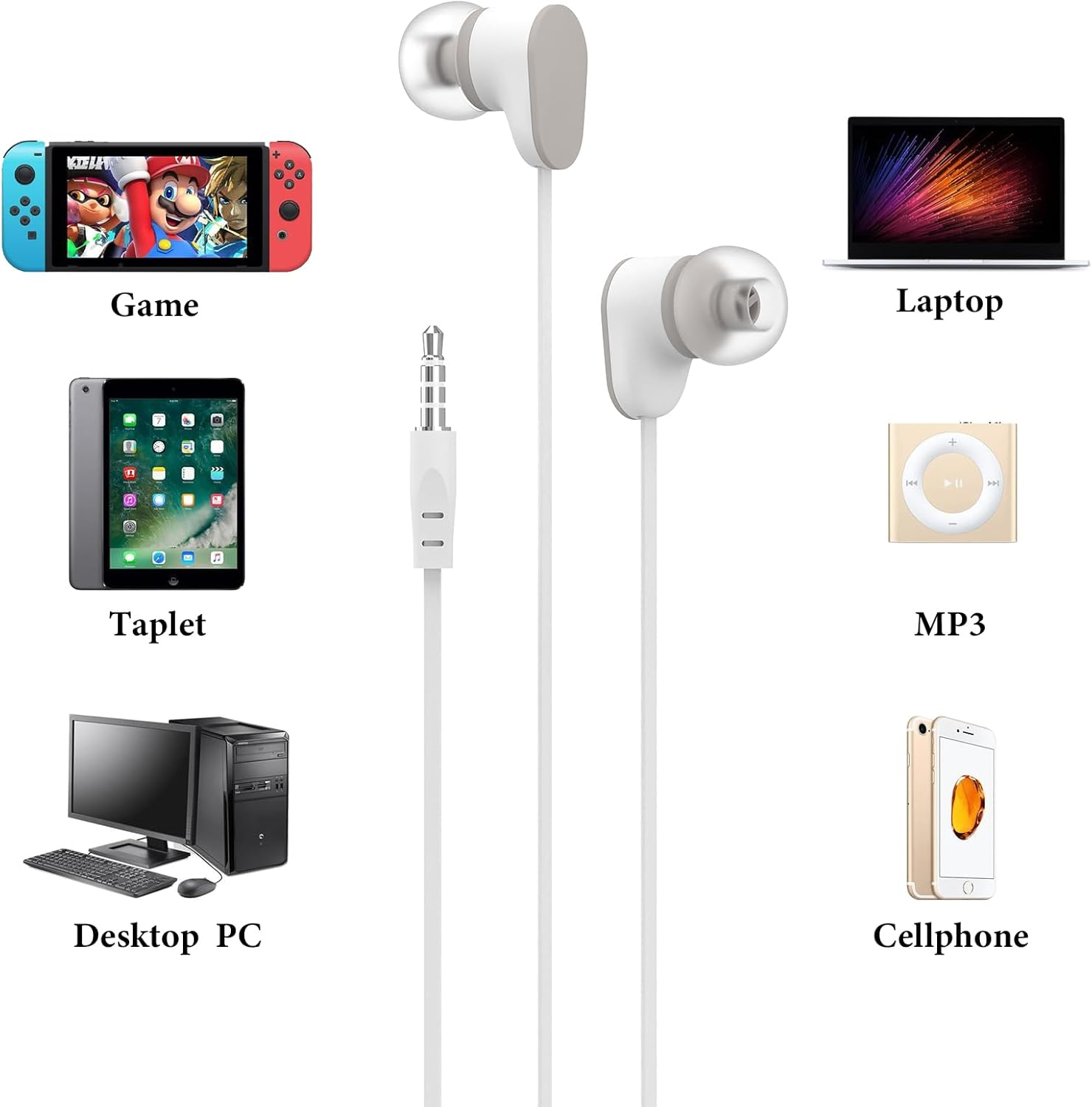 Geekria Kids Wired Earbuds with Mic for School and Online Class, Children'S 3.5Mm Jack In-Ear Earphone with 85Db Volume Limit for Small Ears, Storage Case Included (Gray) image number 1